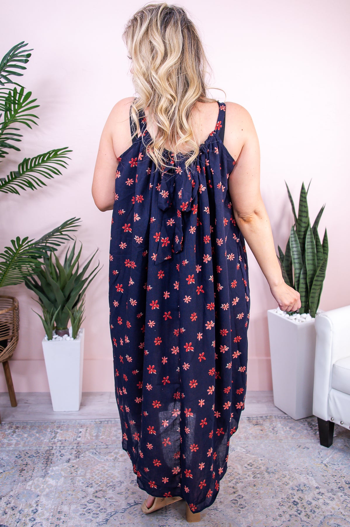Basically Effortless Navy Floral Dress - D5299NV