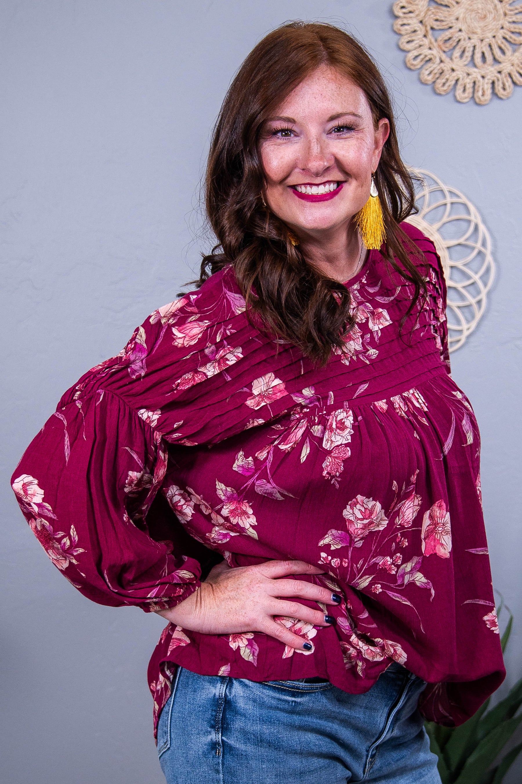Keep Your Secrets Plum/Multi Color Floral Top - T10411PL