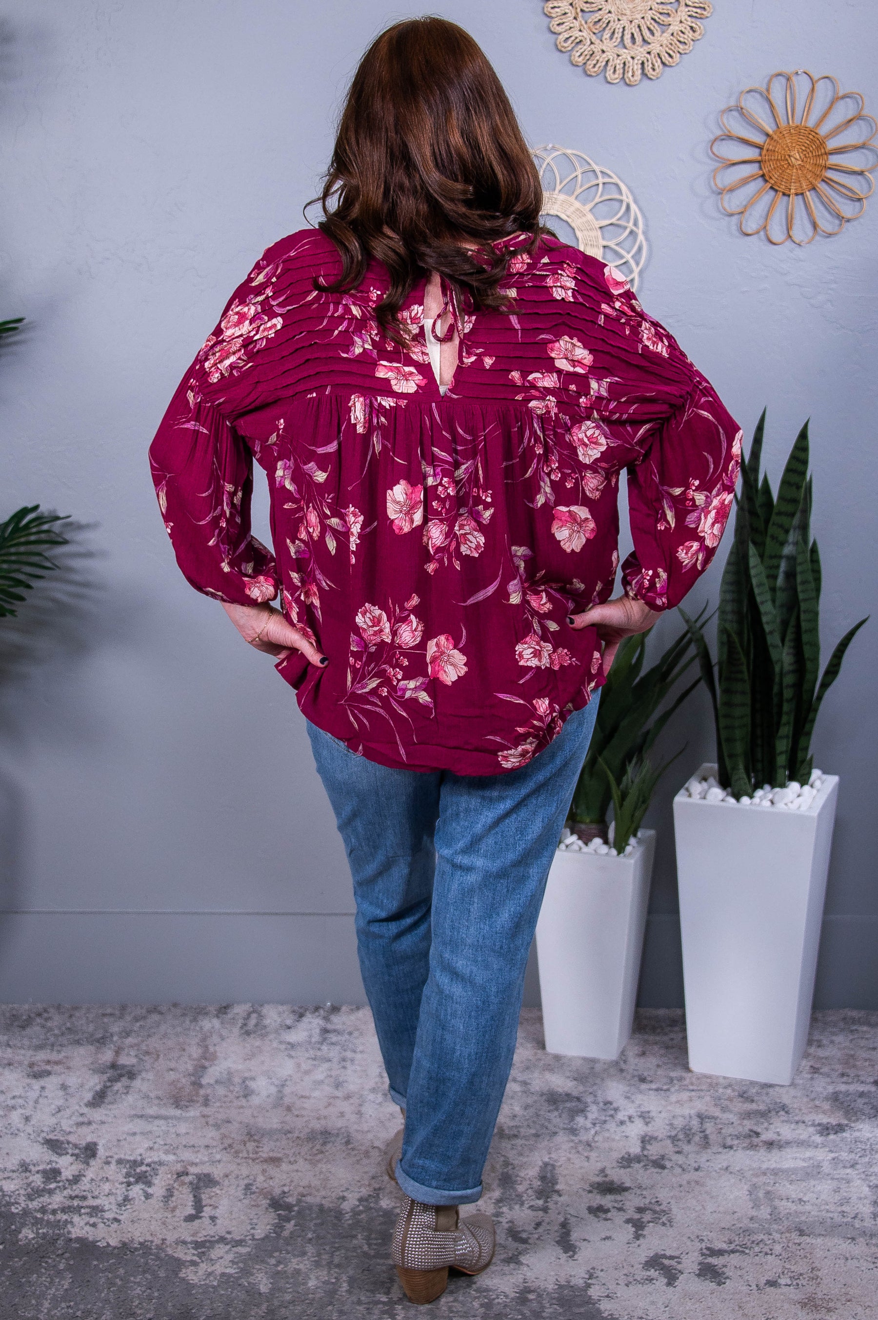 Keep Your Secrets Plum/Multi Color Floral Top - T10411PL