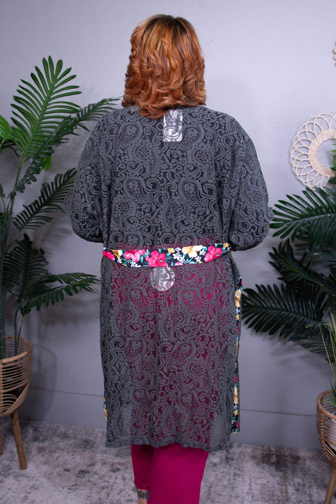 Wrapped In Lace Black Floral Cardigan- O5824BK