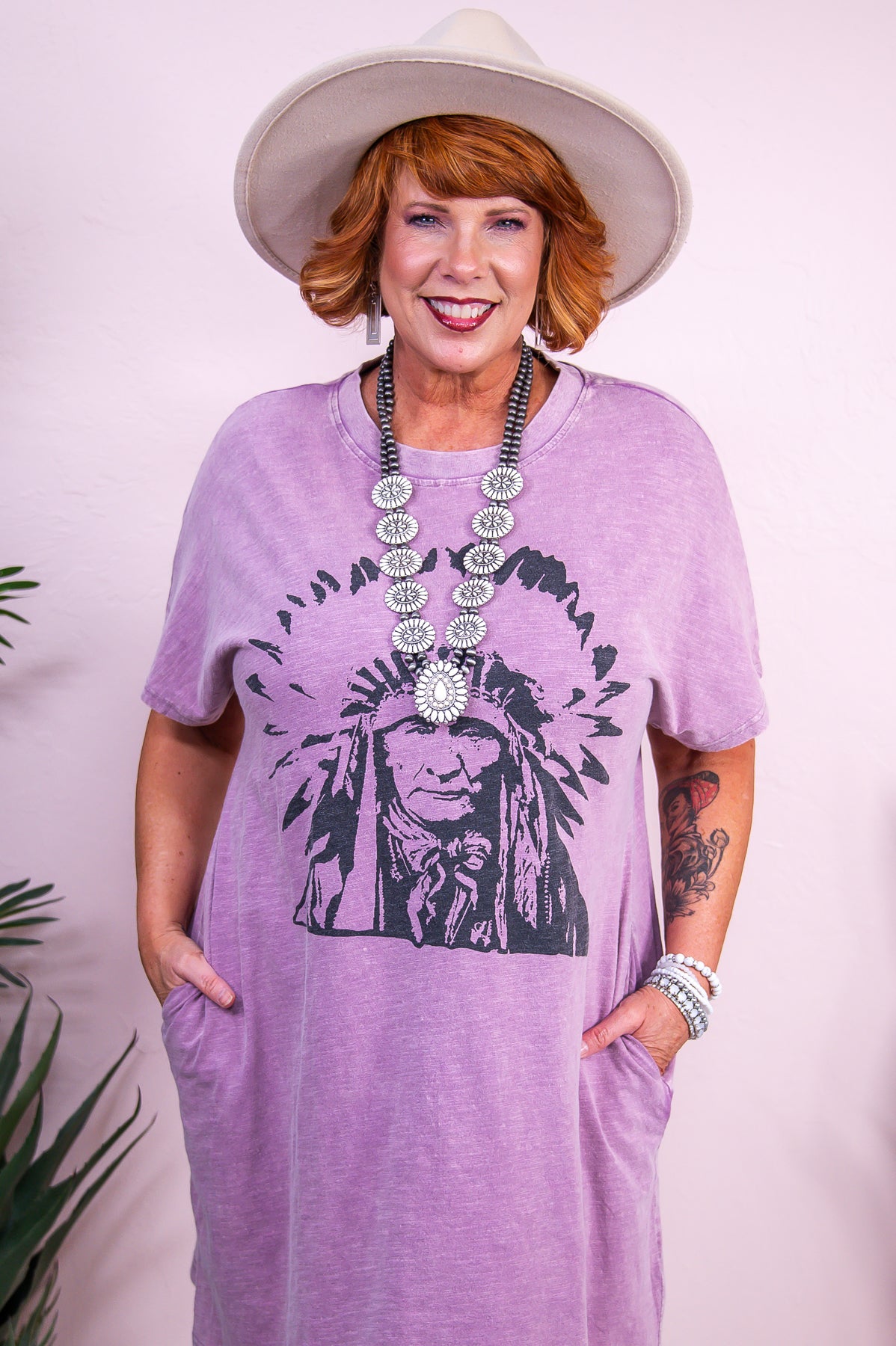 Find Freedom In Nature Heather Purple/Black Native American Maxi Dress - D5315HPU