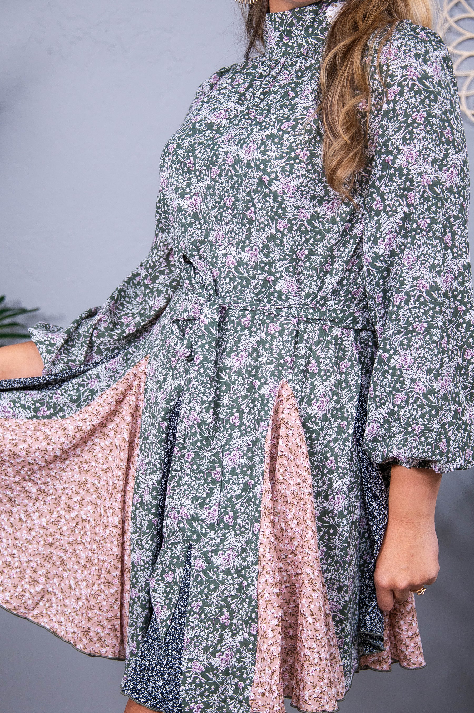 Forever After Olive/Lavender Floral Dress - D5539OL