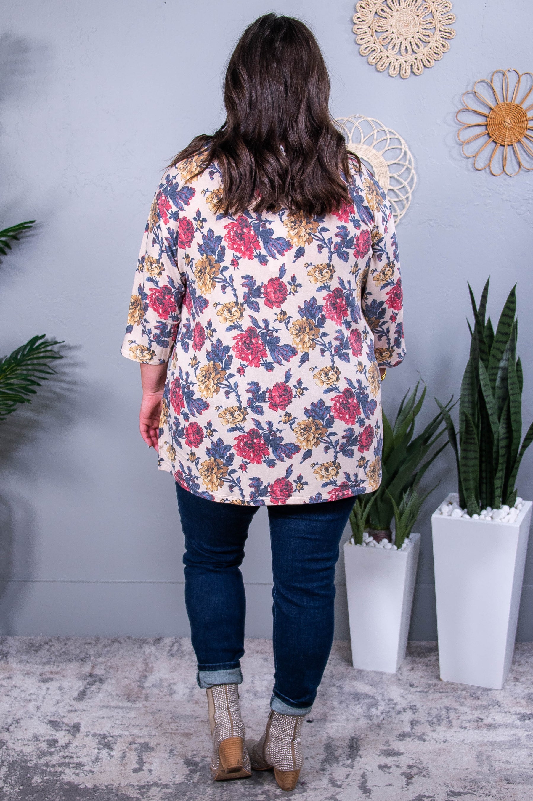 Mountainside Moment Beige/Multi Color Floral Top - T10458BG