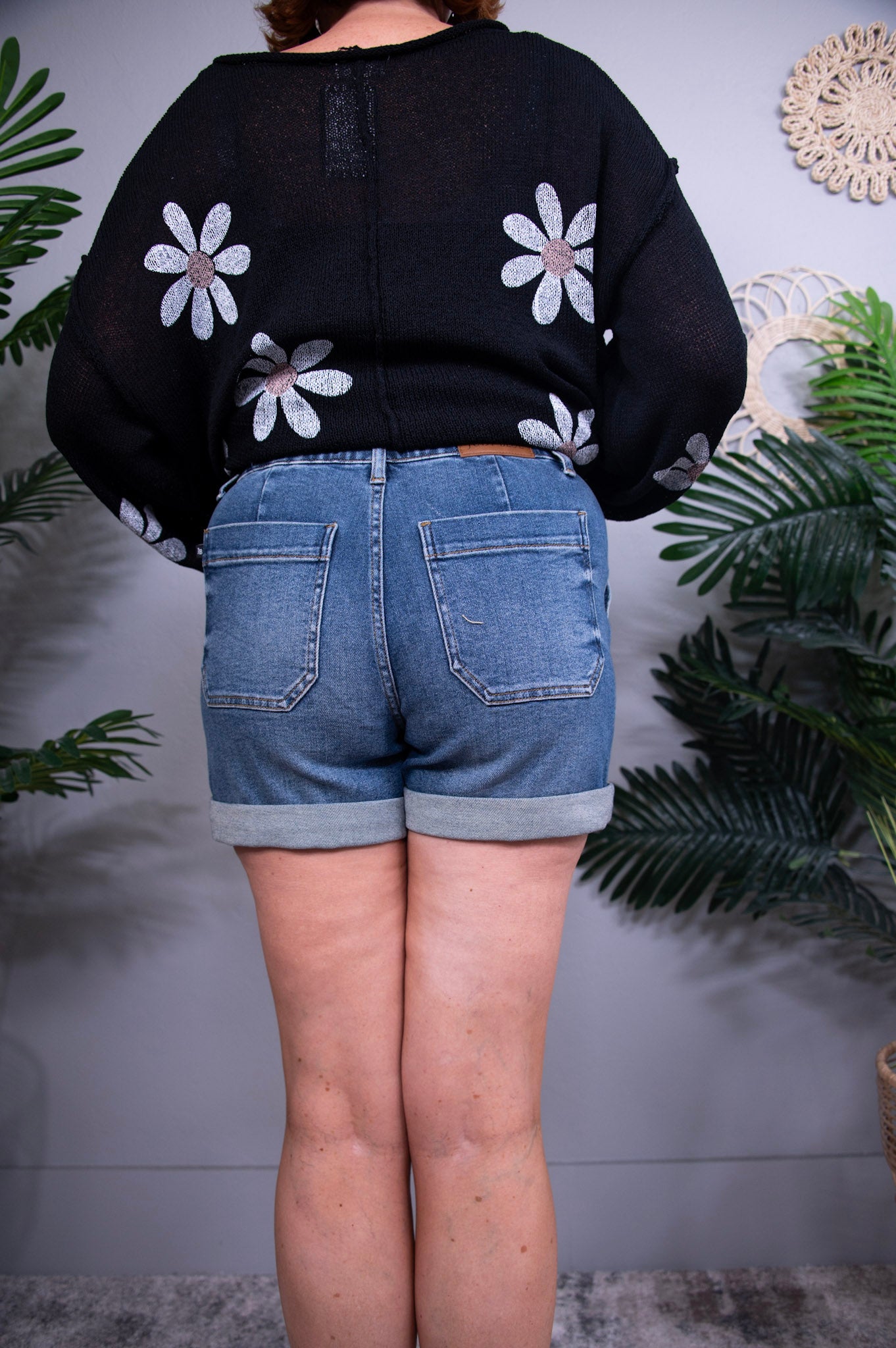 Zara High Rise Cuff Denim Shorts- I1563DN