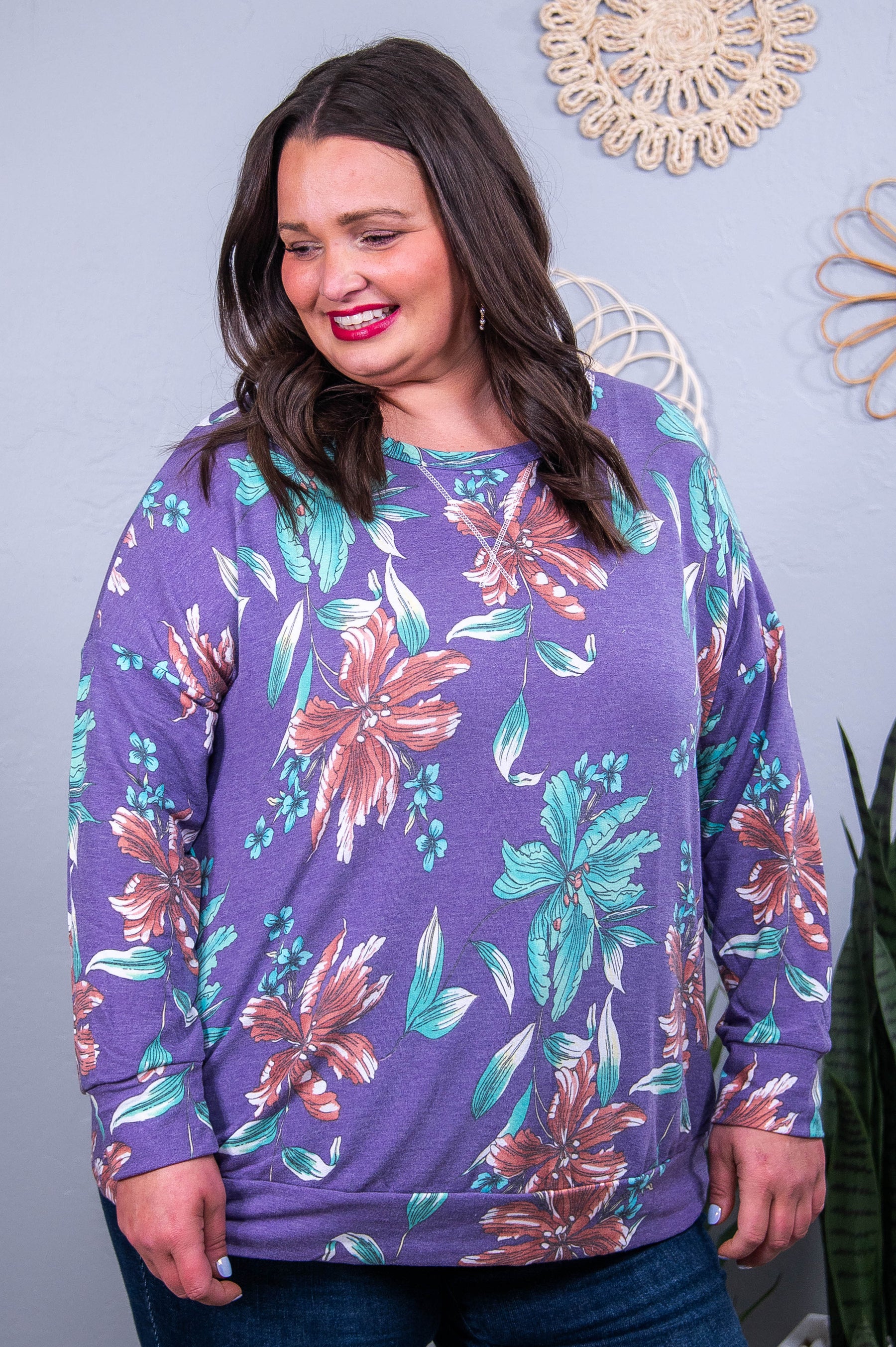 Full Of Love Purple/Multi Color Floral Top - T10453PU