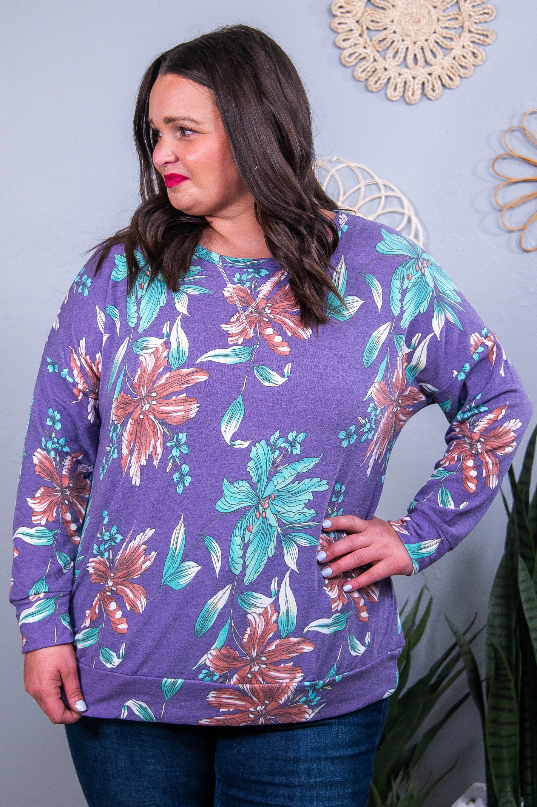 Full Of Love Purple/Multi Color Floral Top - T10453PU