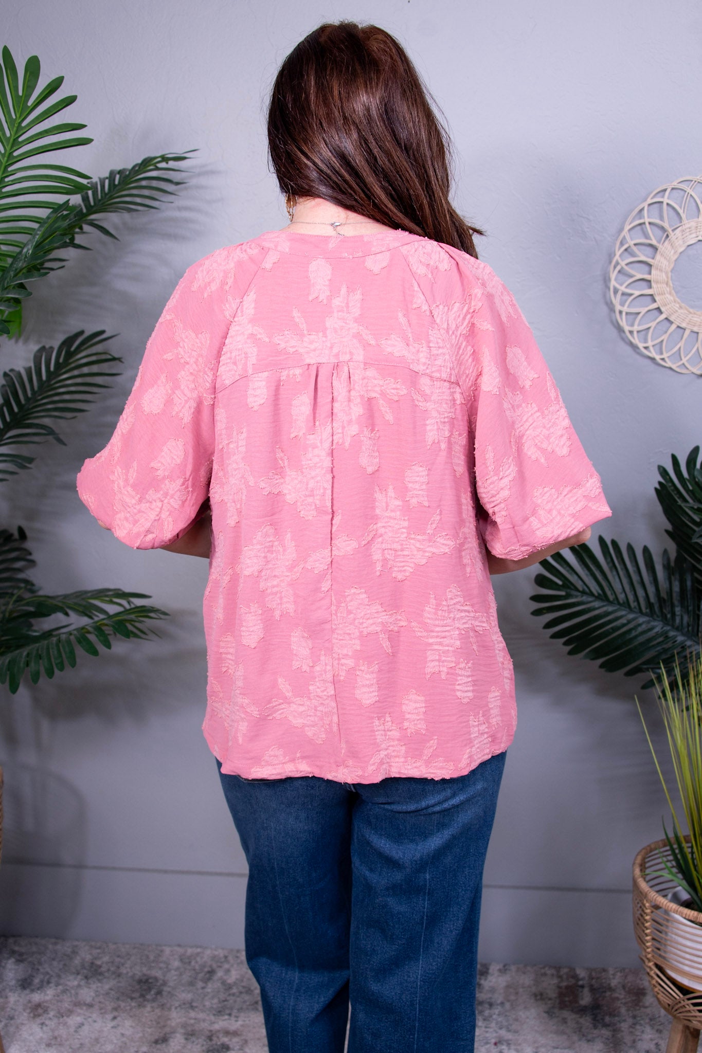 Spill The Tea Dusty Pink Button Detail Top- T11202DP