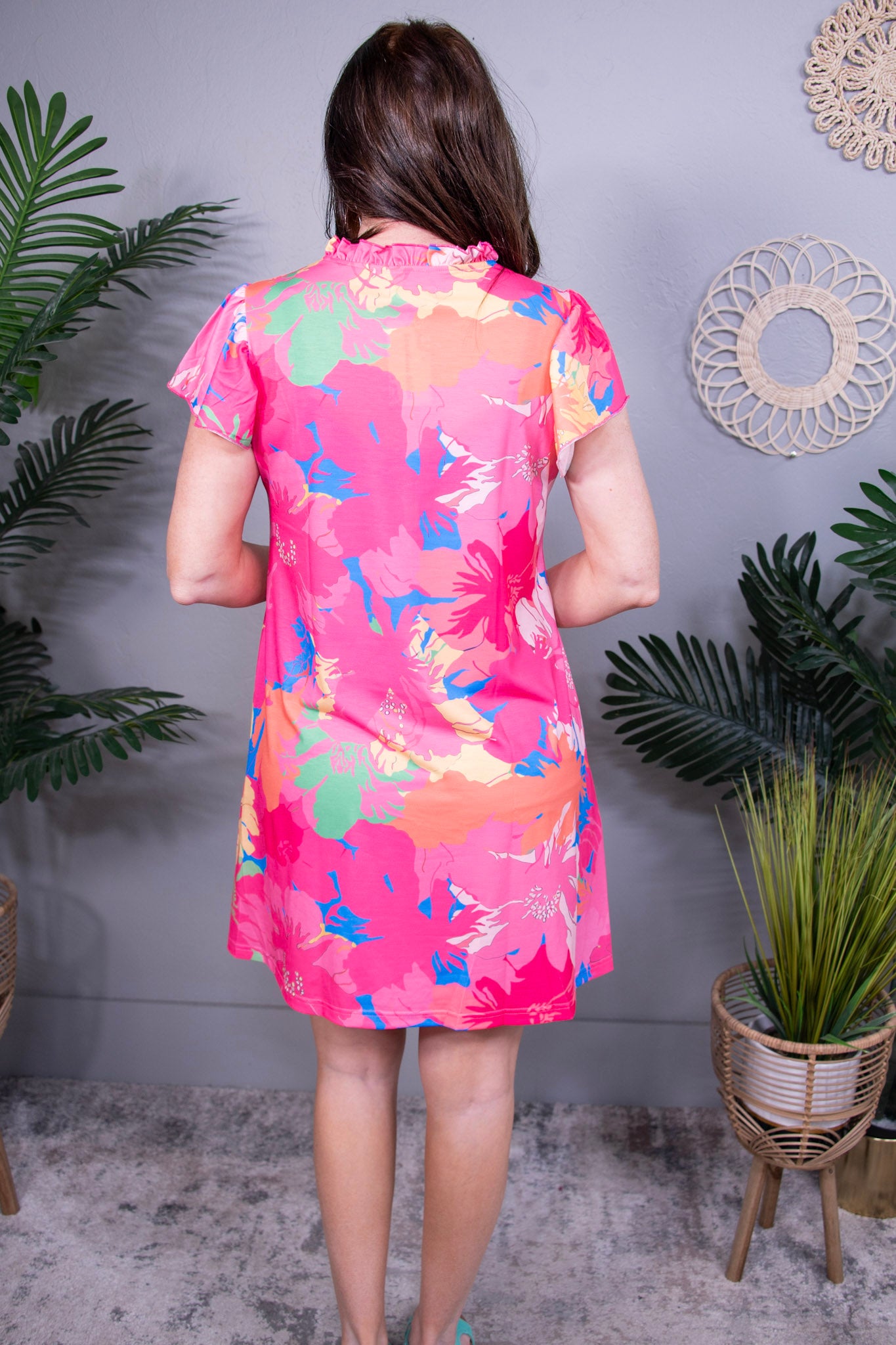 She's A Masterpiece Pink/Multi Floral Dress - D5612PK