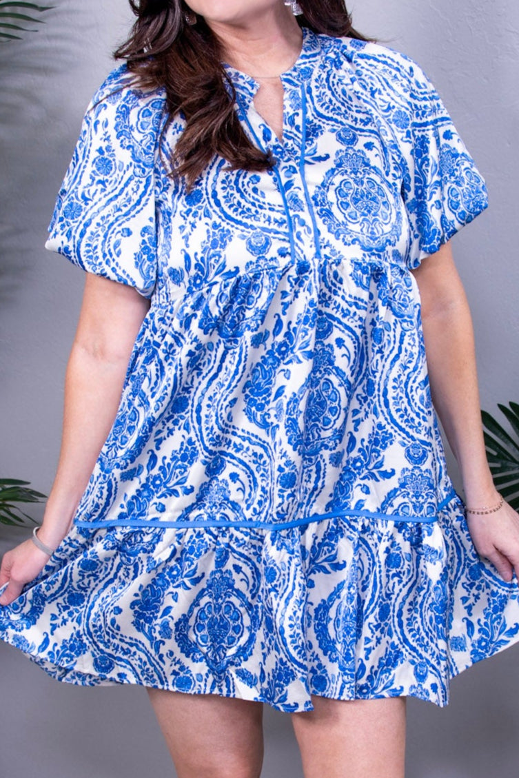 A Little Classy Printed Dress - D5704RBL