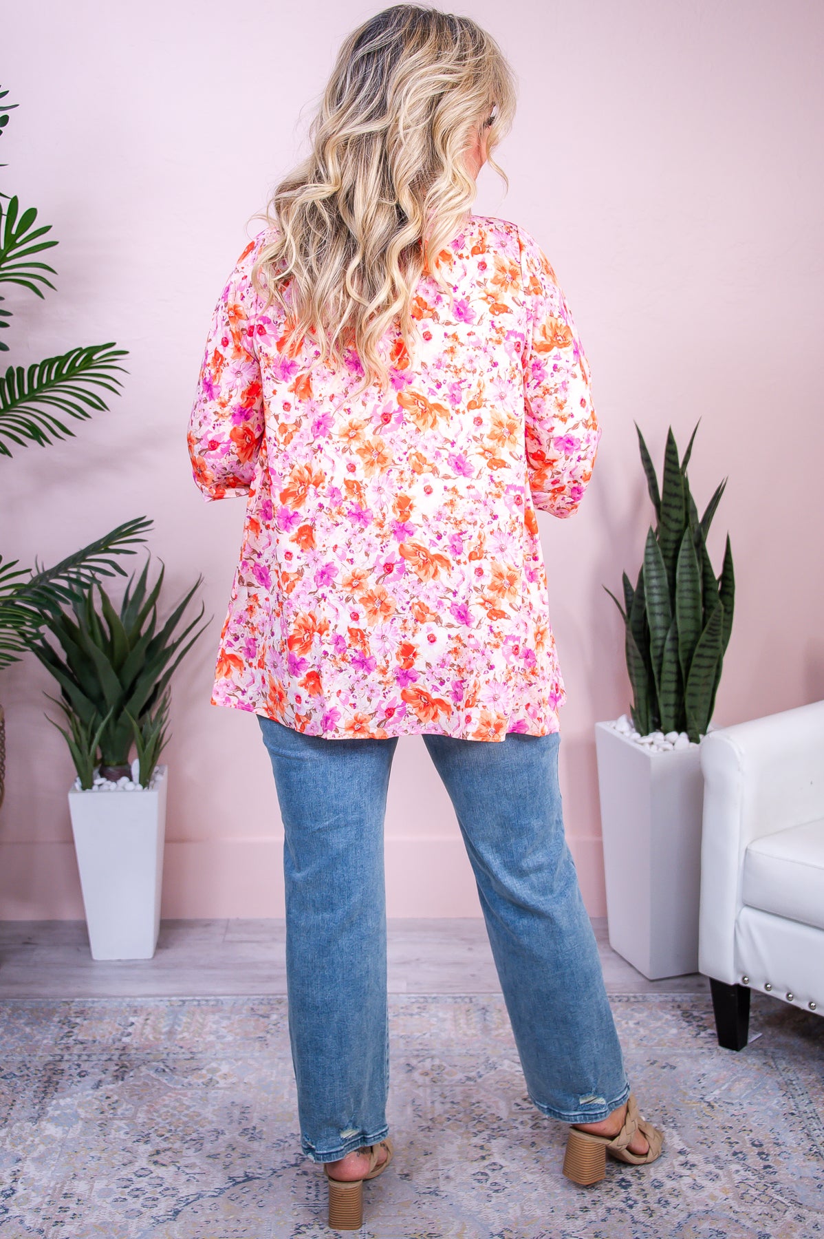 All A Fantasy Pink/Multi Color Floral Kimono - O5473PK