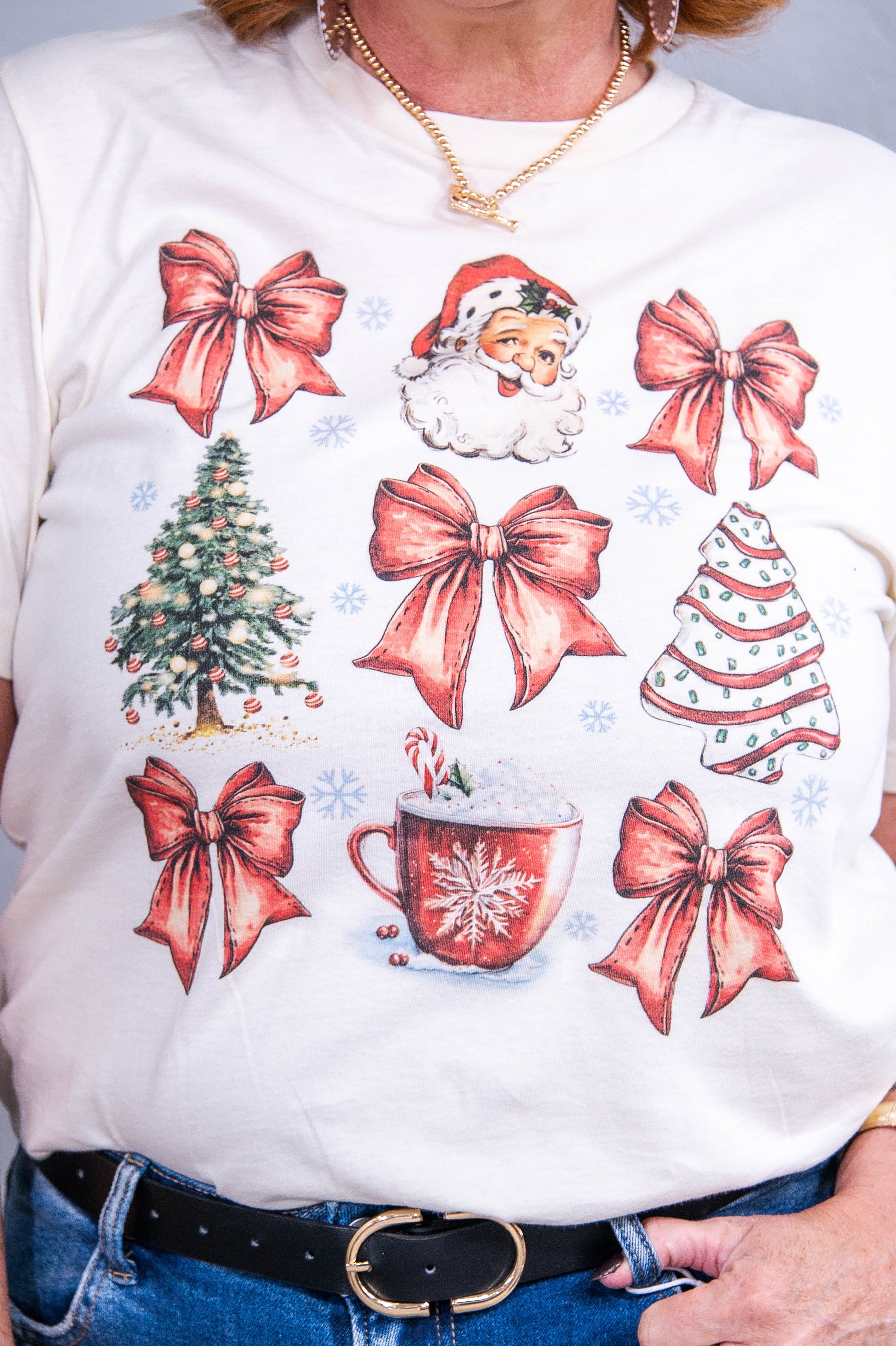 All You Need Is Christmas Natural Christmas Printed Graphic Tee - A3699NA