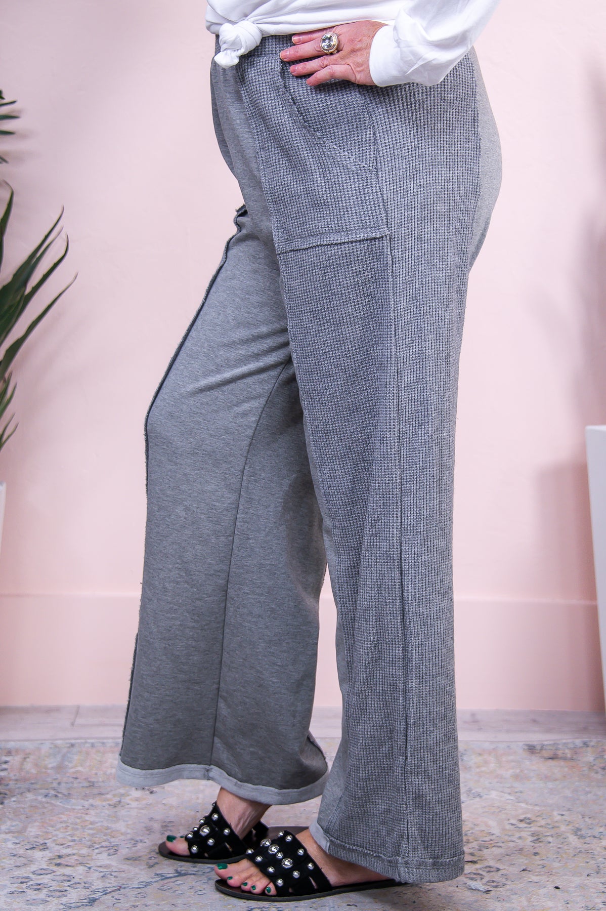 Just Springin' It Heather Gray Solid Pants - PNT1575HGR