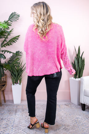 Meaningful Moment Fuchsia Solid Sequin Top - T9065FU