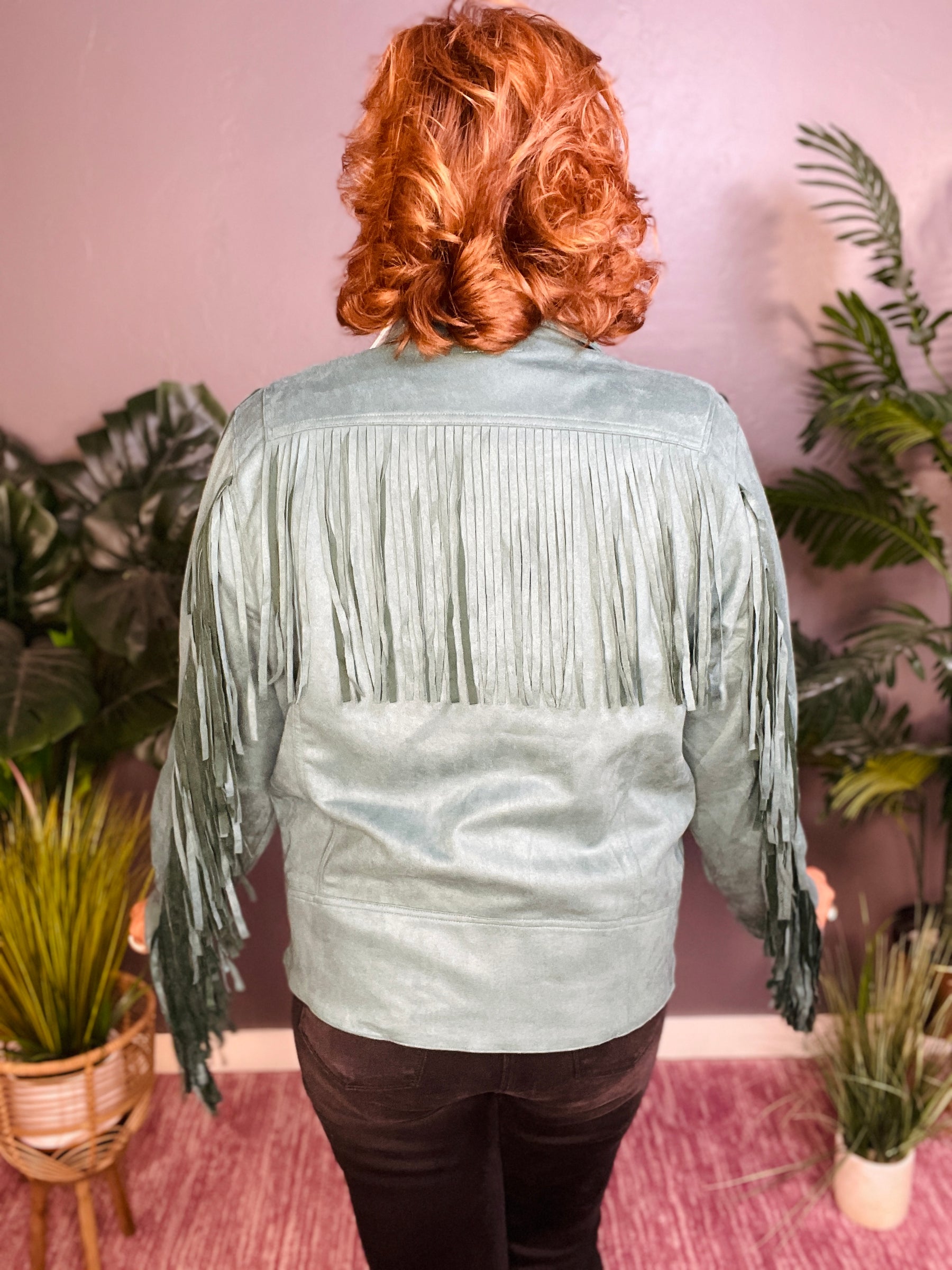 Fringe And Fabulous Teal Green Jacket - OT028TG