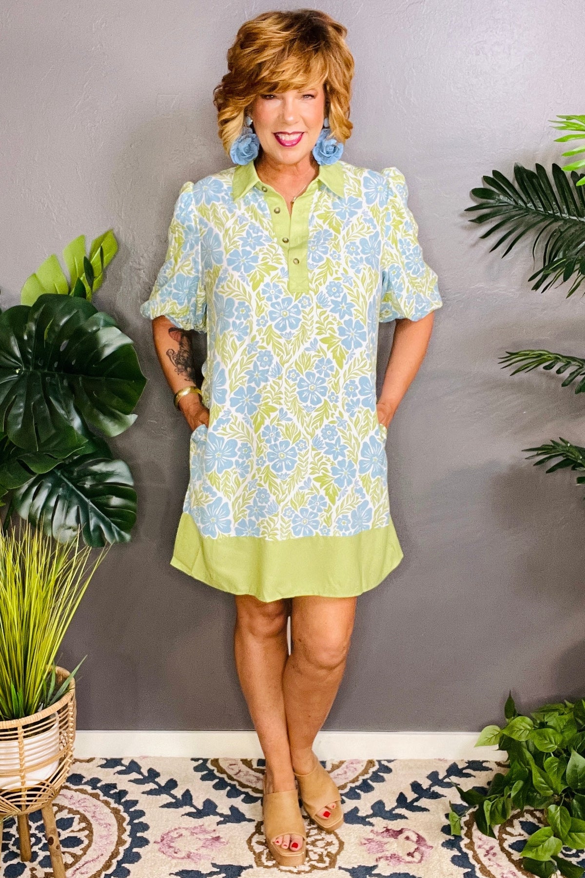 Coastal Luxe Floral Print Dress