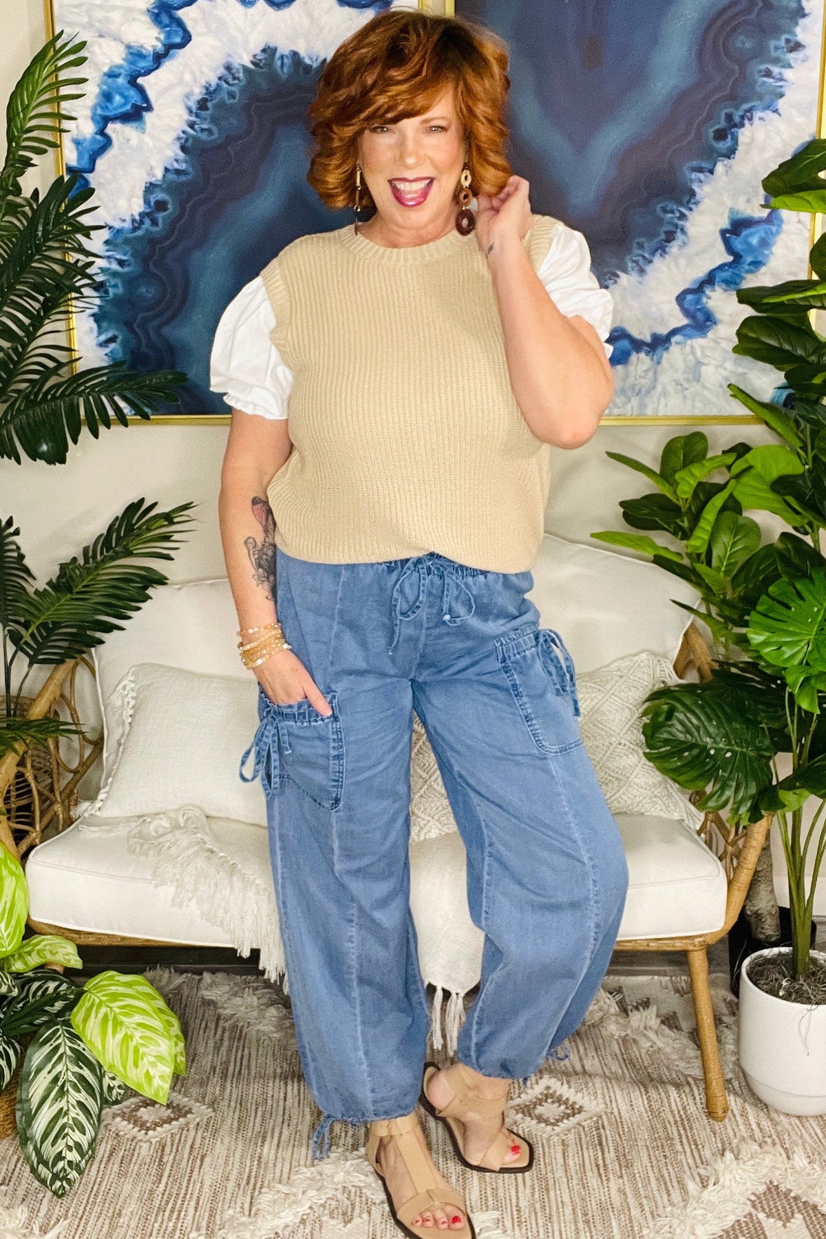 Everyday Staple Drawstring Denim Pants