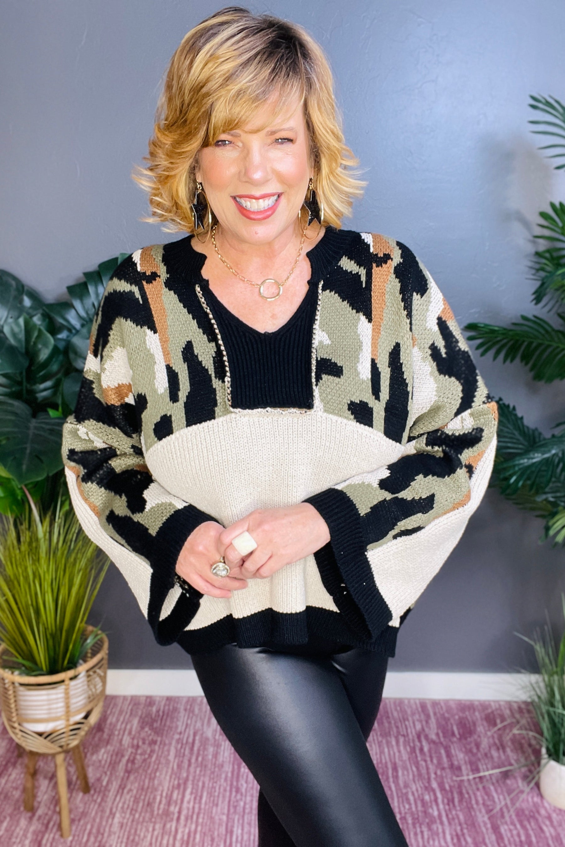 Nowhere To Run Camo Knit Sweater - S048CA