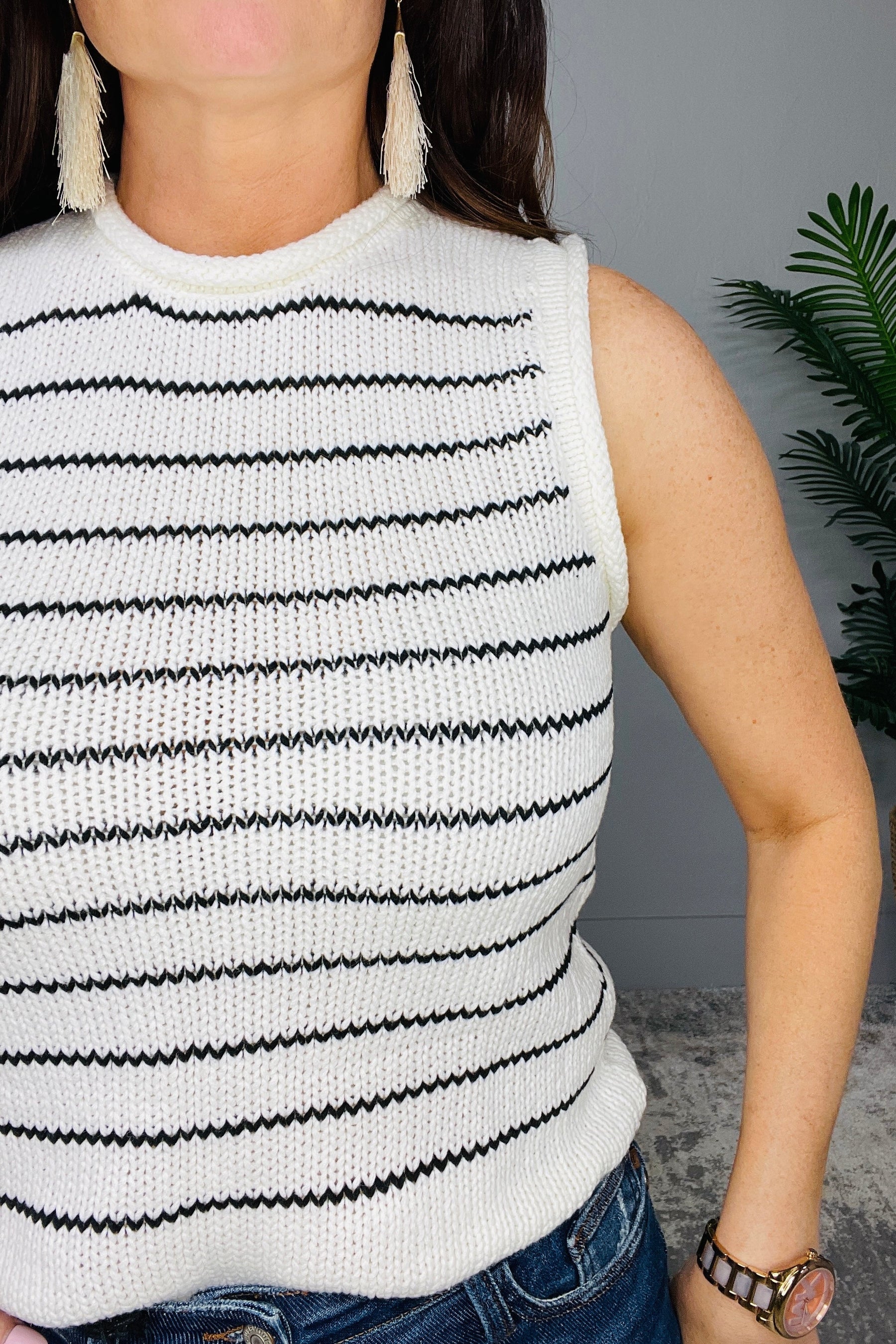 Yacht Life Striped Knit Tank