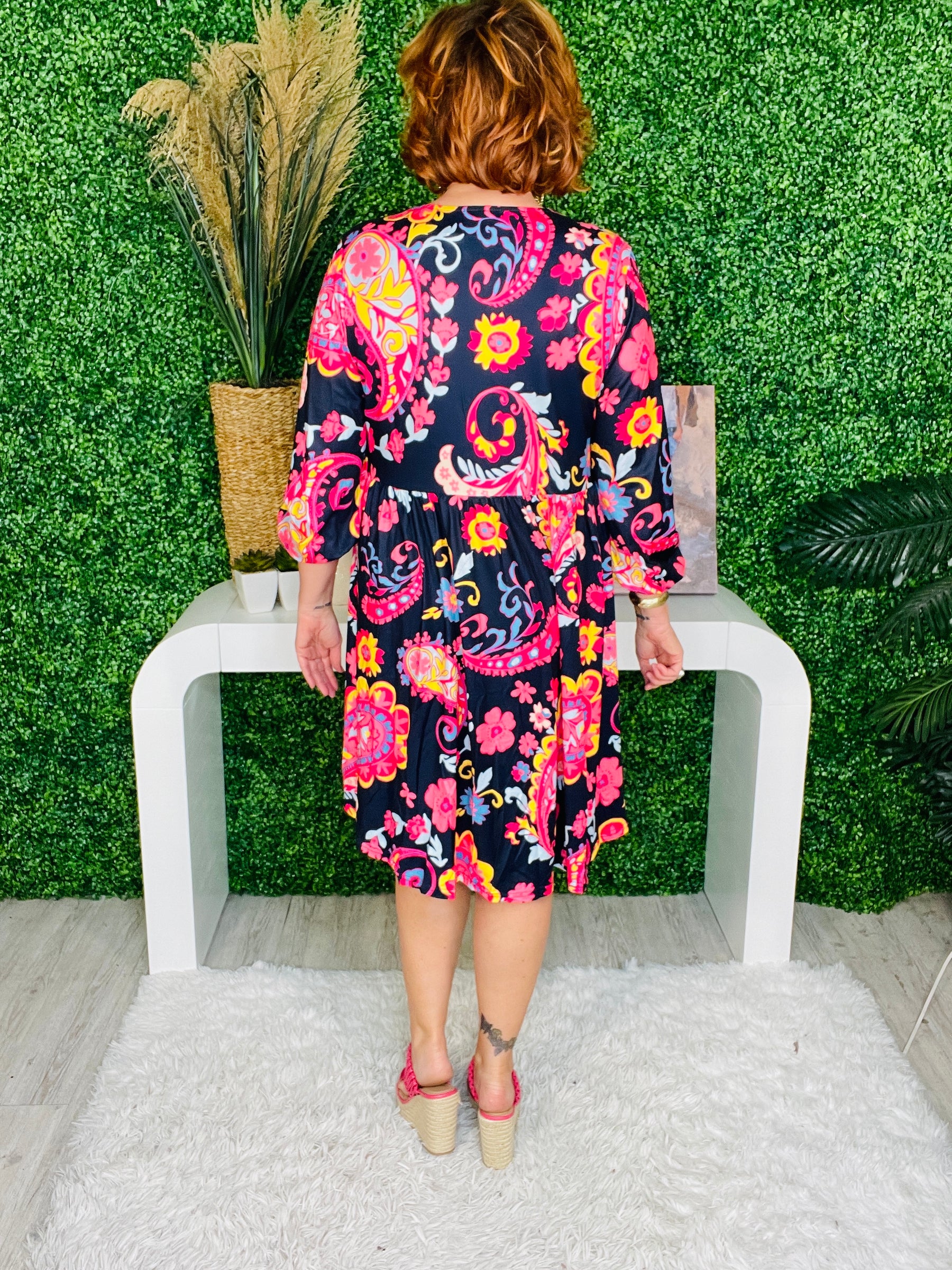 Garden Of Dreams Floral High/Low Dress - D5739BK