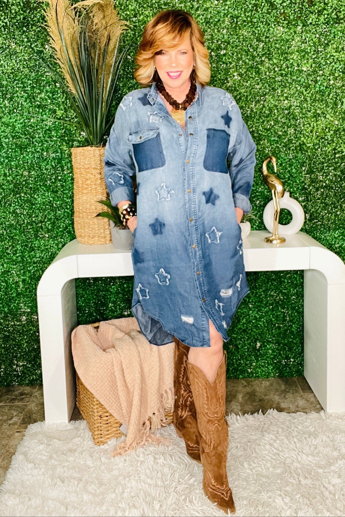 Follow Your Star Denim Dress - DR060DN