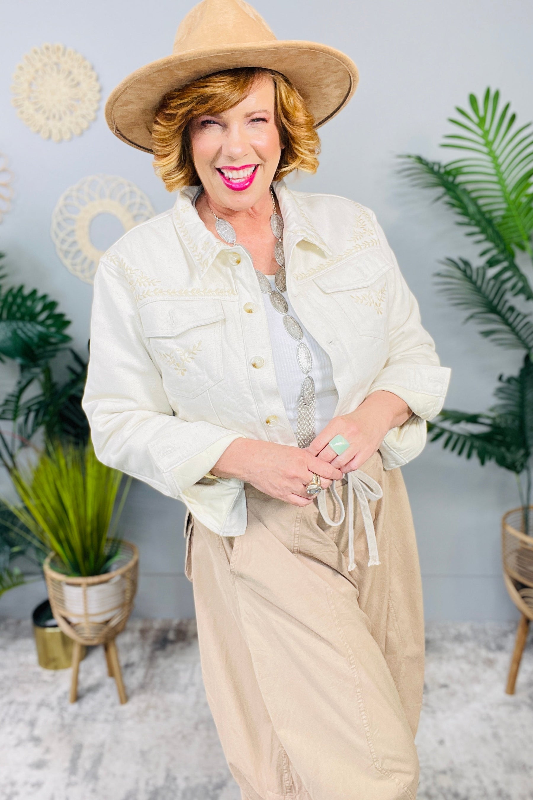 In A Class Of Its Own Embroidered Quilted Cropped Jacket- O5819TA