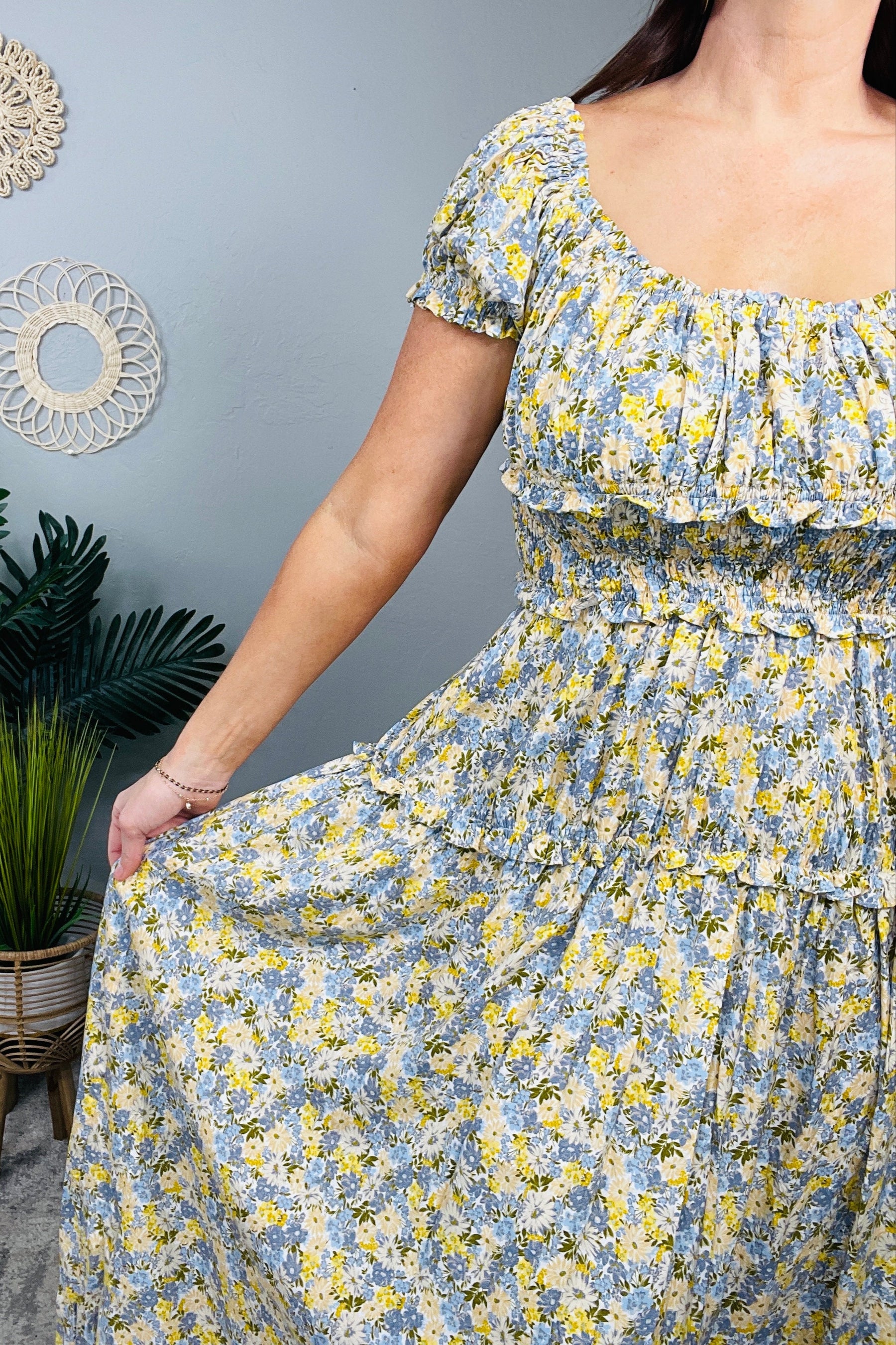 Scent Of Style Flower Print Maxi Dress D5682LB