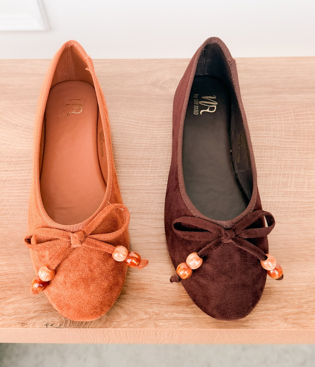 Leilani Beaded Ballet Flat in Tan