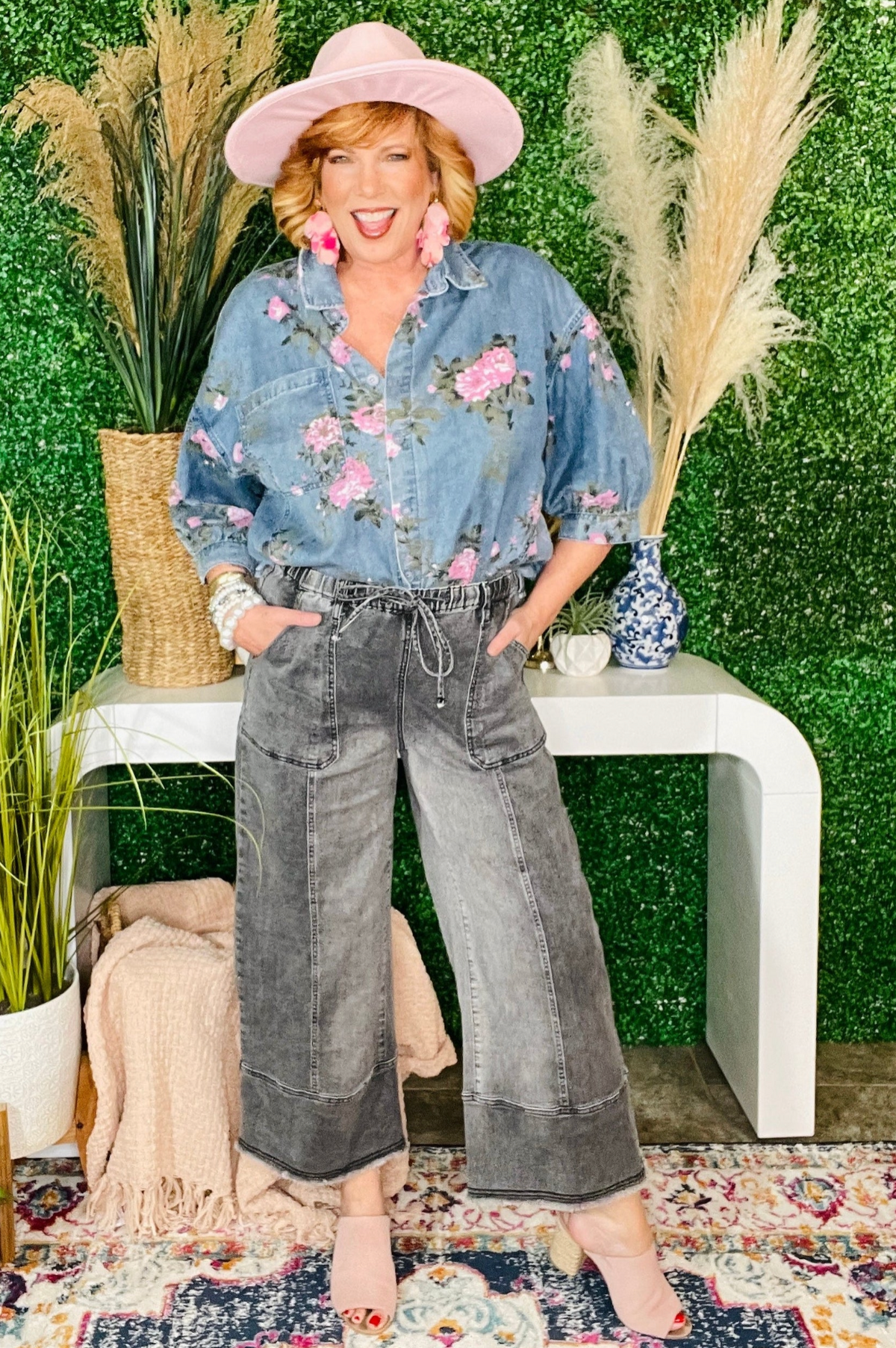 Backroad Beauty Floral Denim Shirt - S906DN