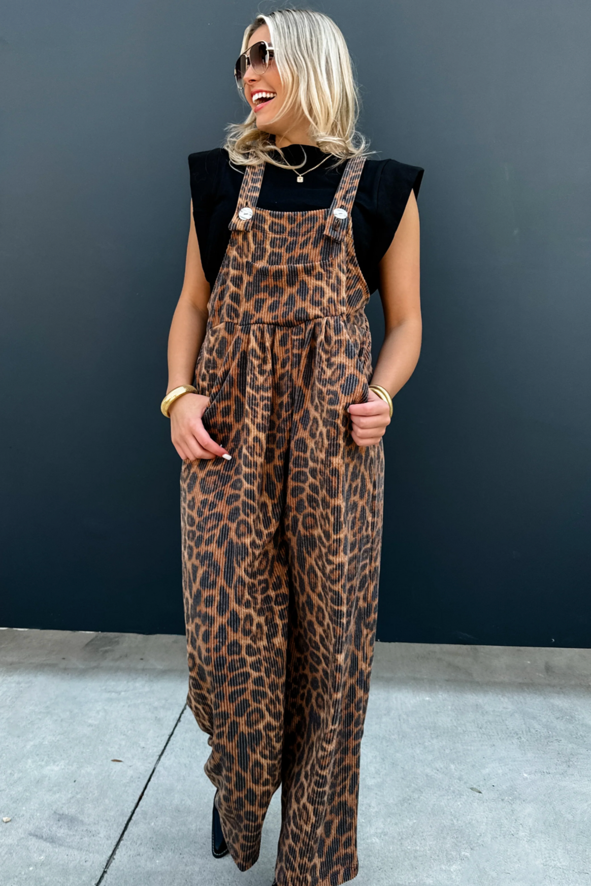 ***PREORDER- CHEETAH KARLI BOHO OVERALLS - P004LE