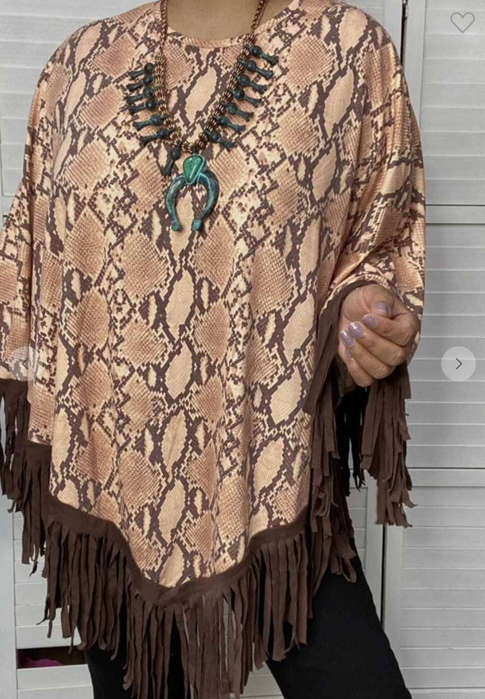 Fringe Worthy Snake Poncho - OT015BR