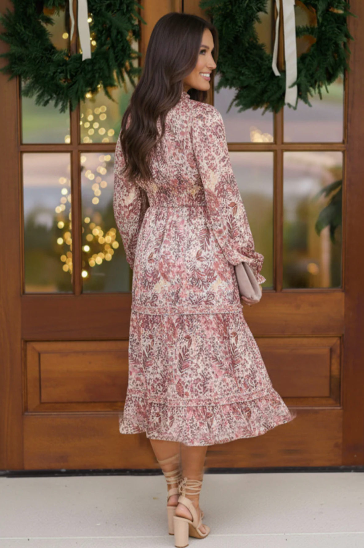 Bloom and Twirl Satin Floral Dress