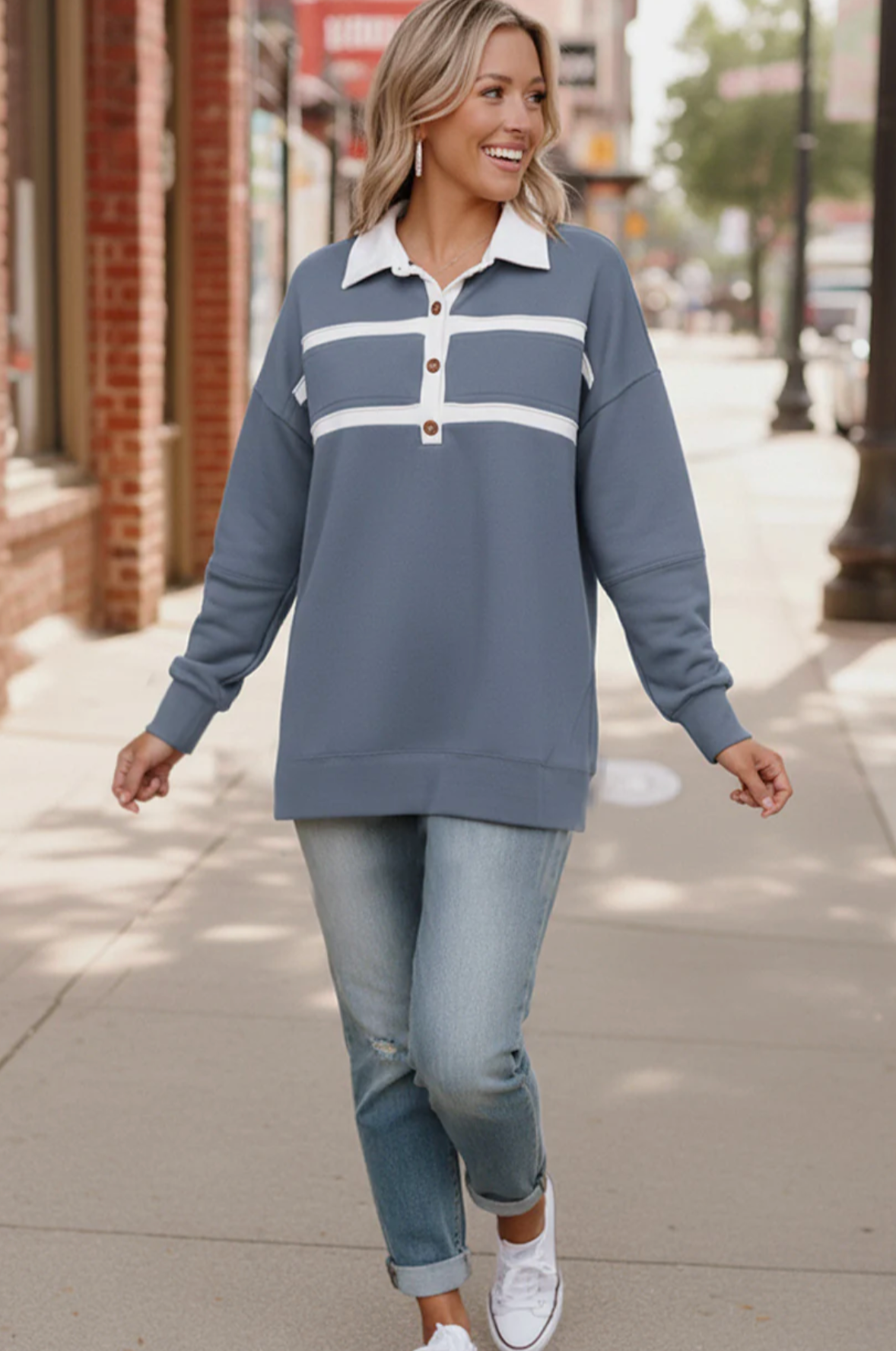 Prep School Chic Slate Blue Polo