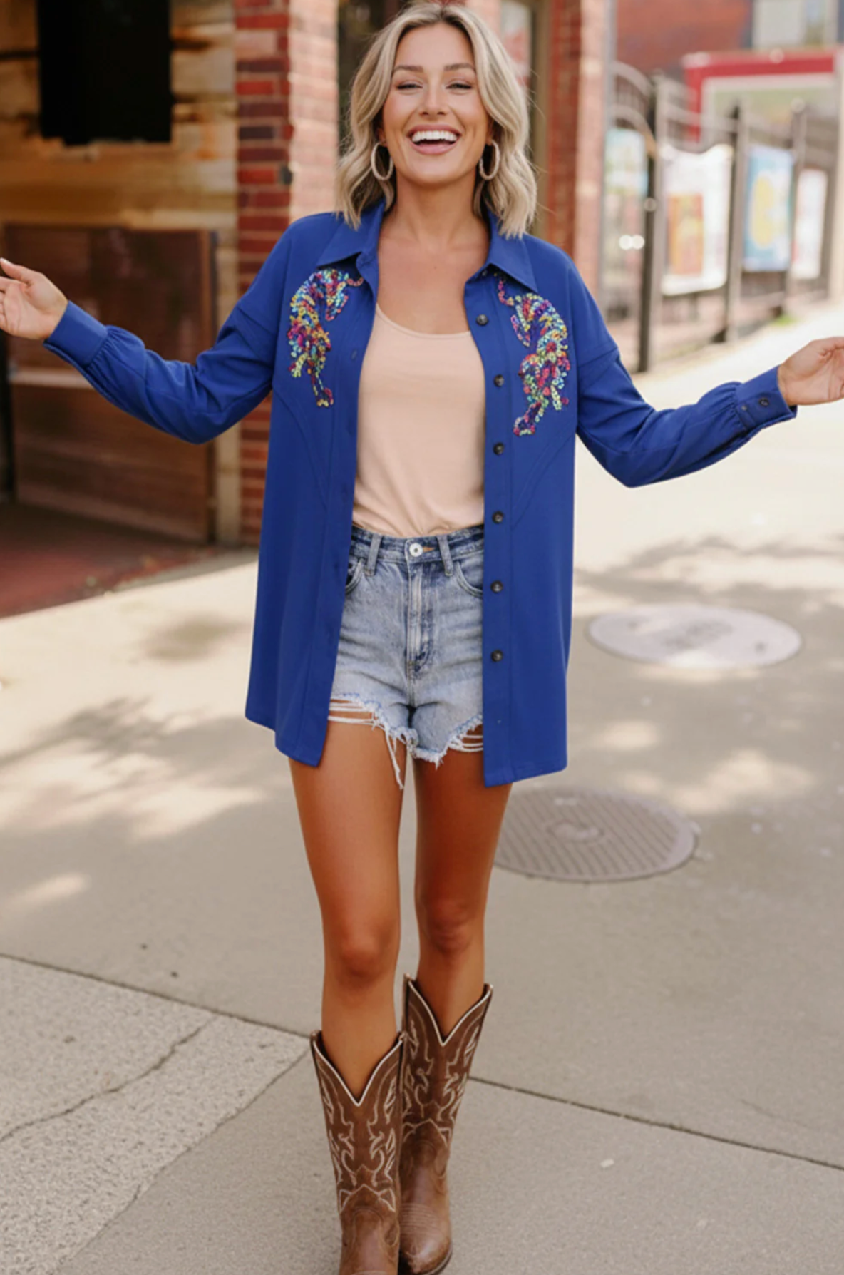 Roaring Good Times Button Down Top