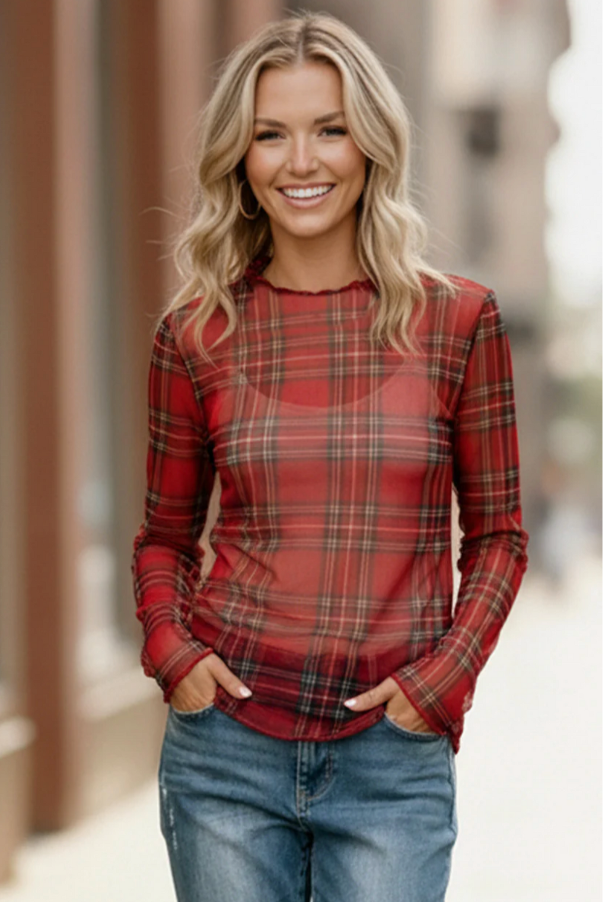Plaid Babe Sheer Top