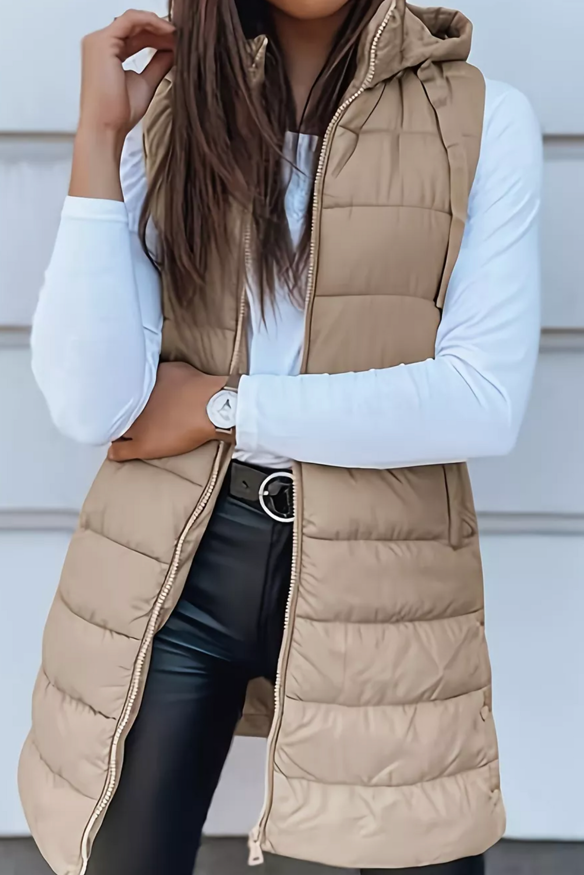 The Slay Look Khaki Puffer Vest - OT071KH