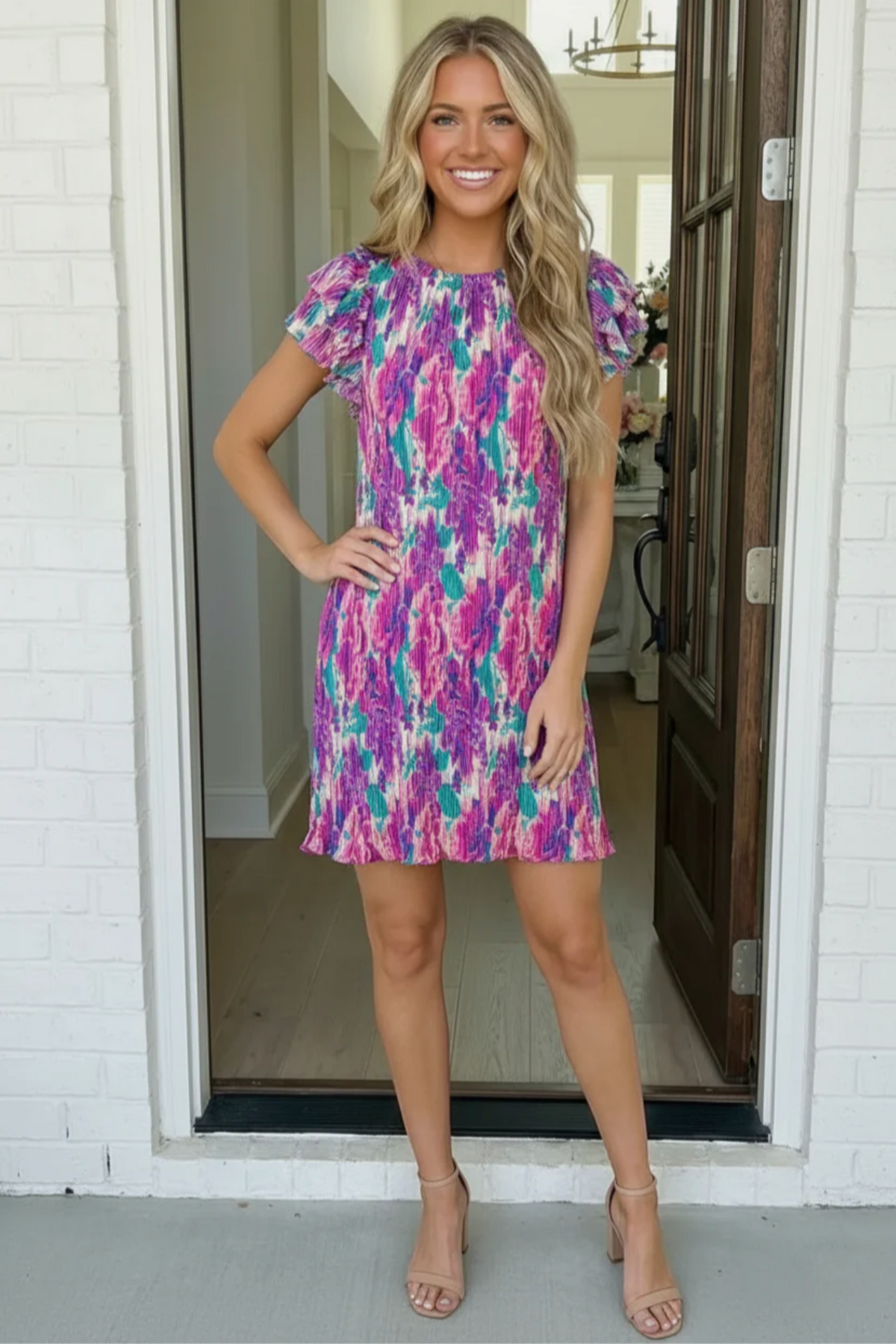 Pretty in Purple Pleated Mini Dress