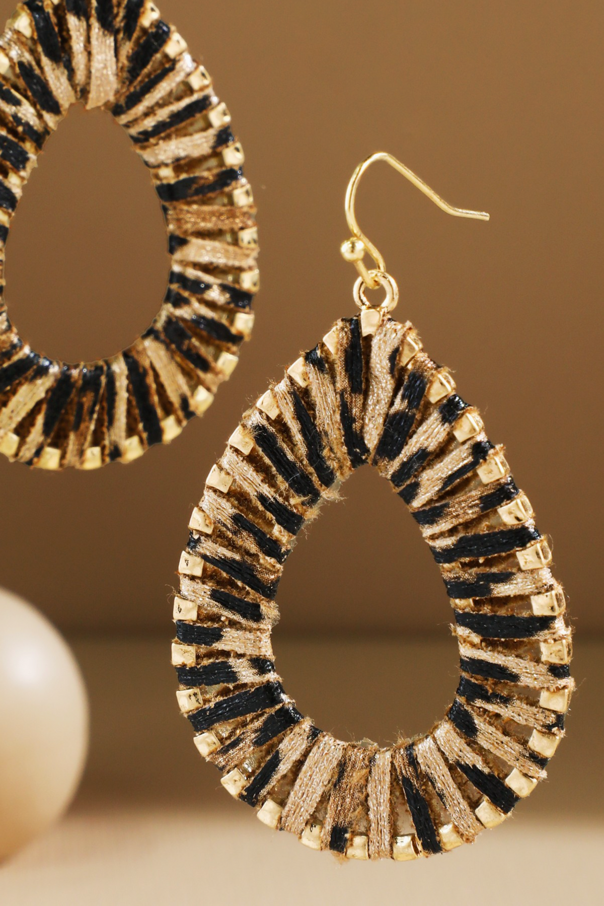 Woven Teardrop Cutout Earrings - E110LE