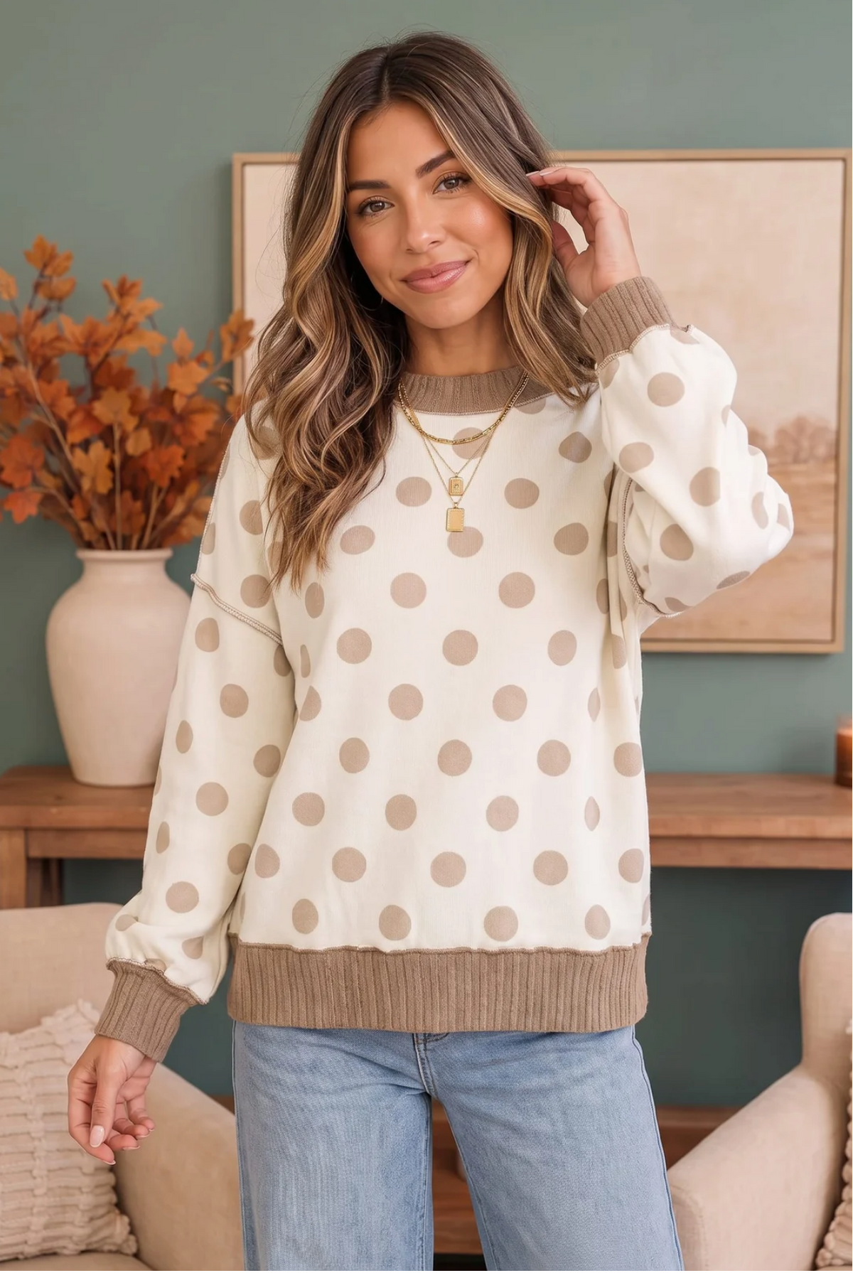 Dotted Daydream Polka Dot Pullover Top