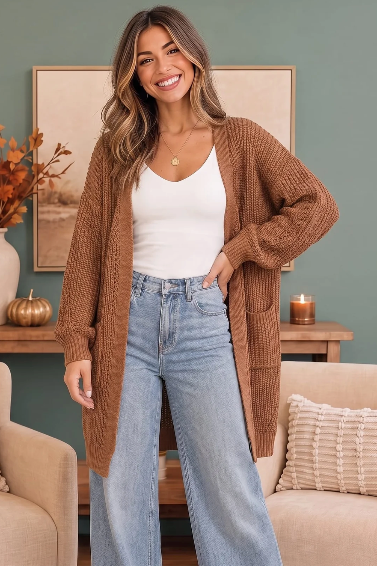 Hot Cocoa Pocketed Cardigan