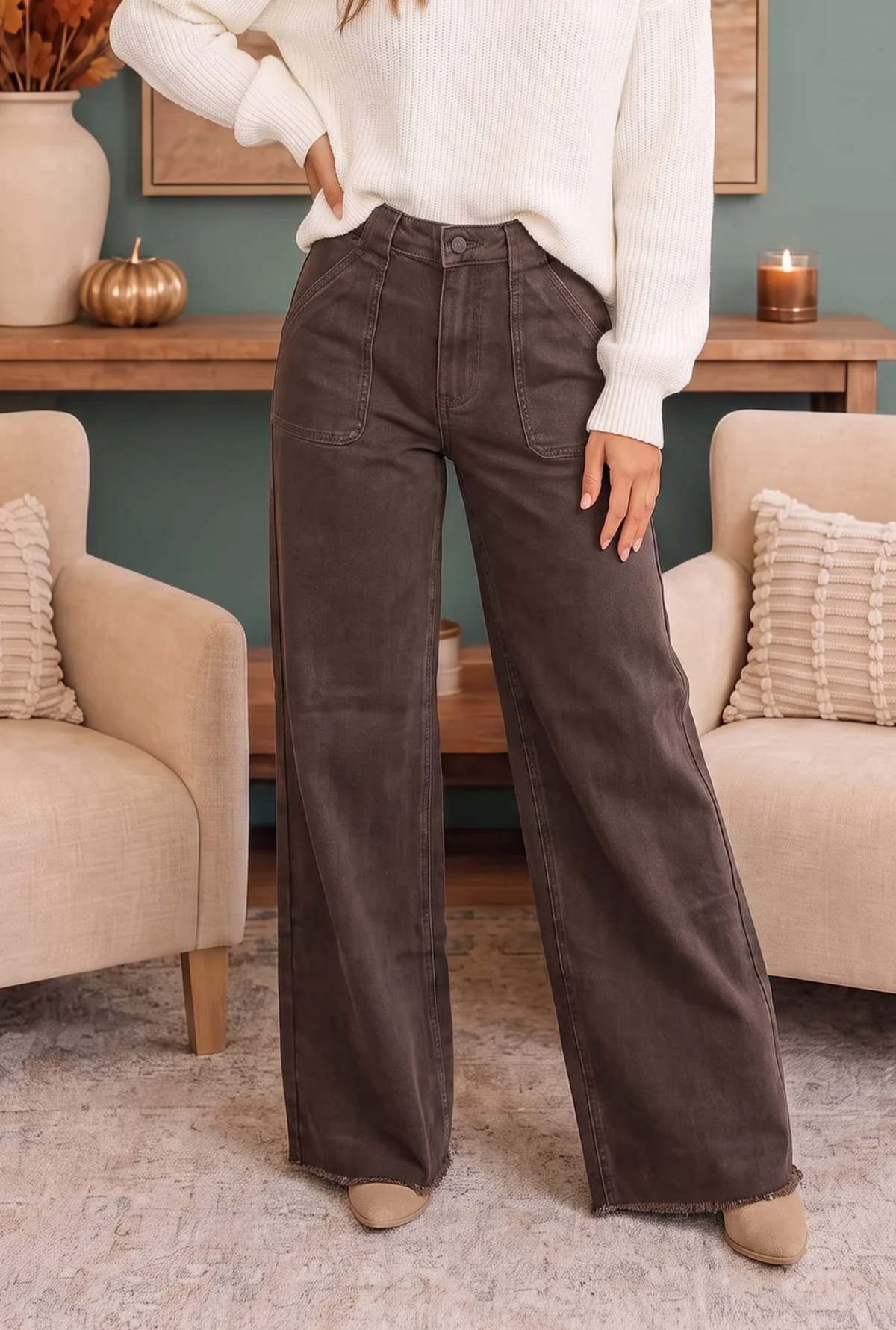 Washed Brown Jeans That Mean Business