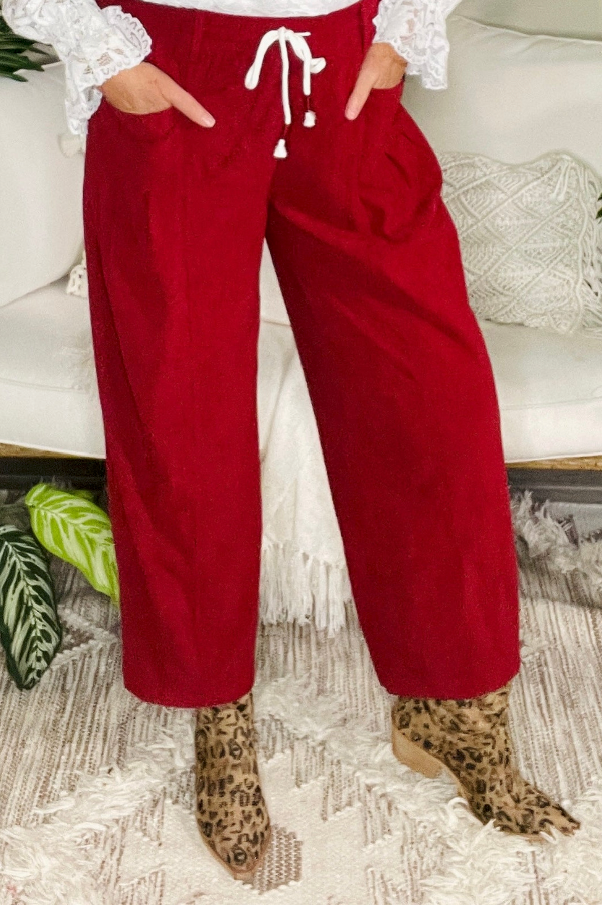Homebody Chic Corduroy Pants - P196RD