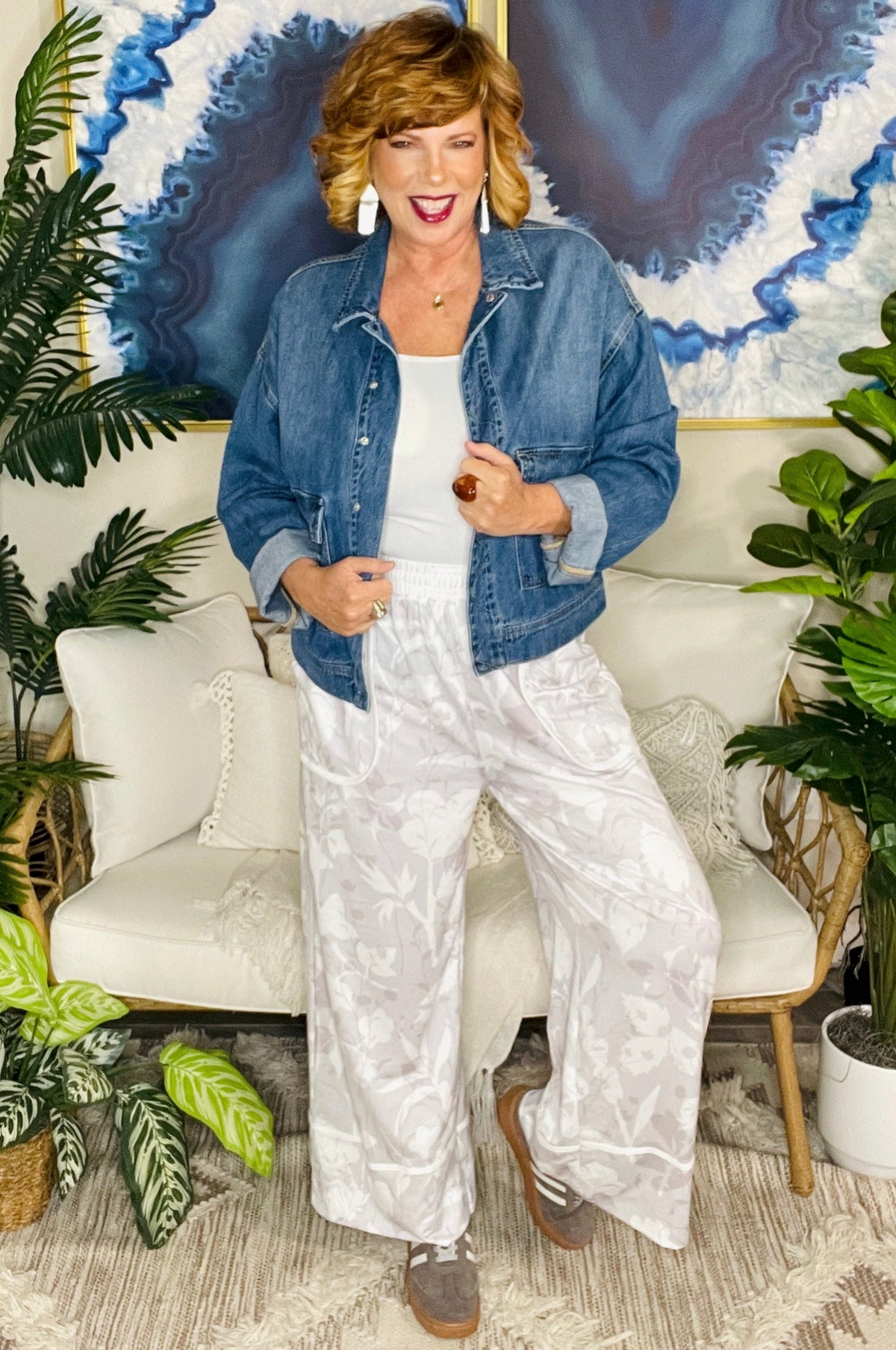 Dreamy Days Floral Wide Leg Pants - P199GR