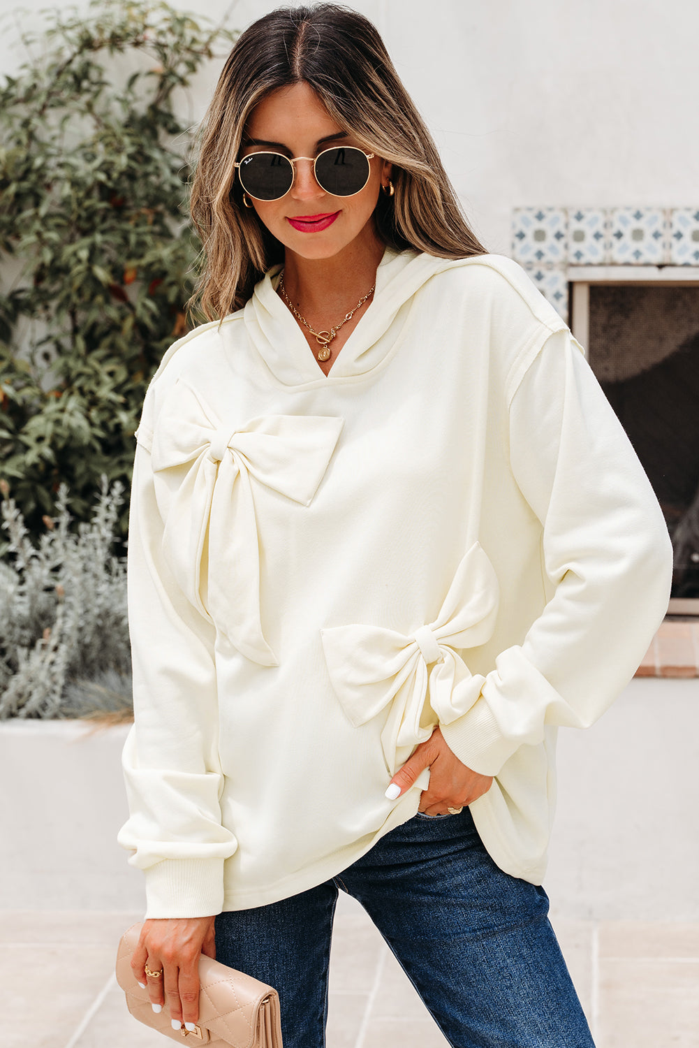 Bows & Chill Bow Detail Hoodie
