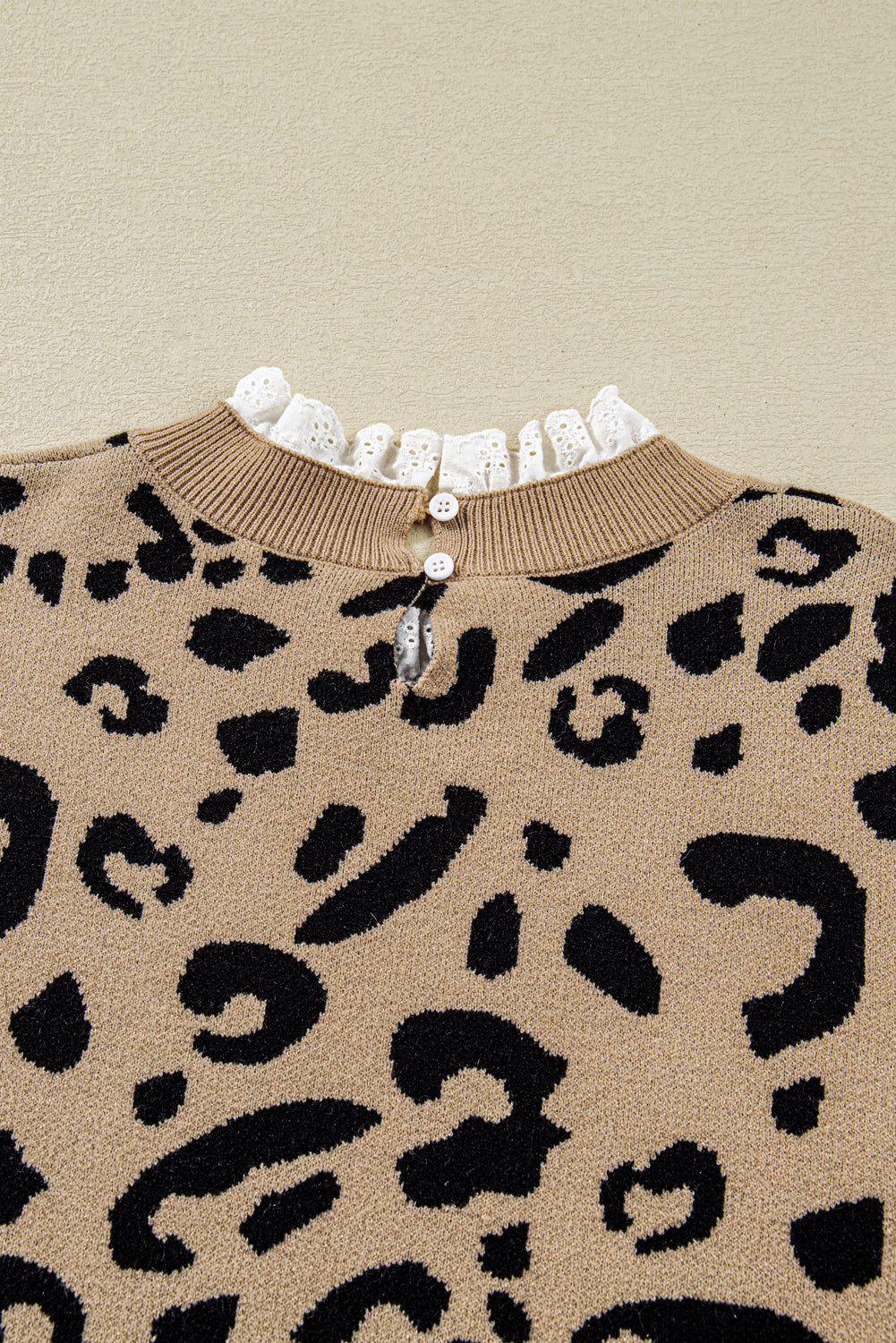 Barely Wild Pattern Lace Ribbed Plus Size Sweater