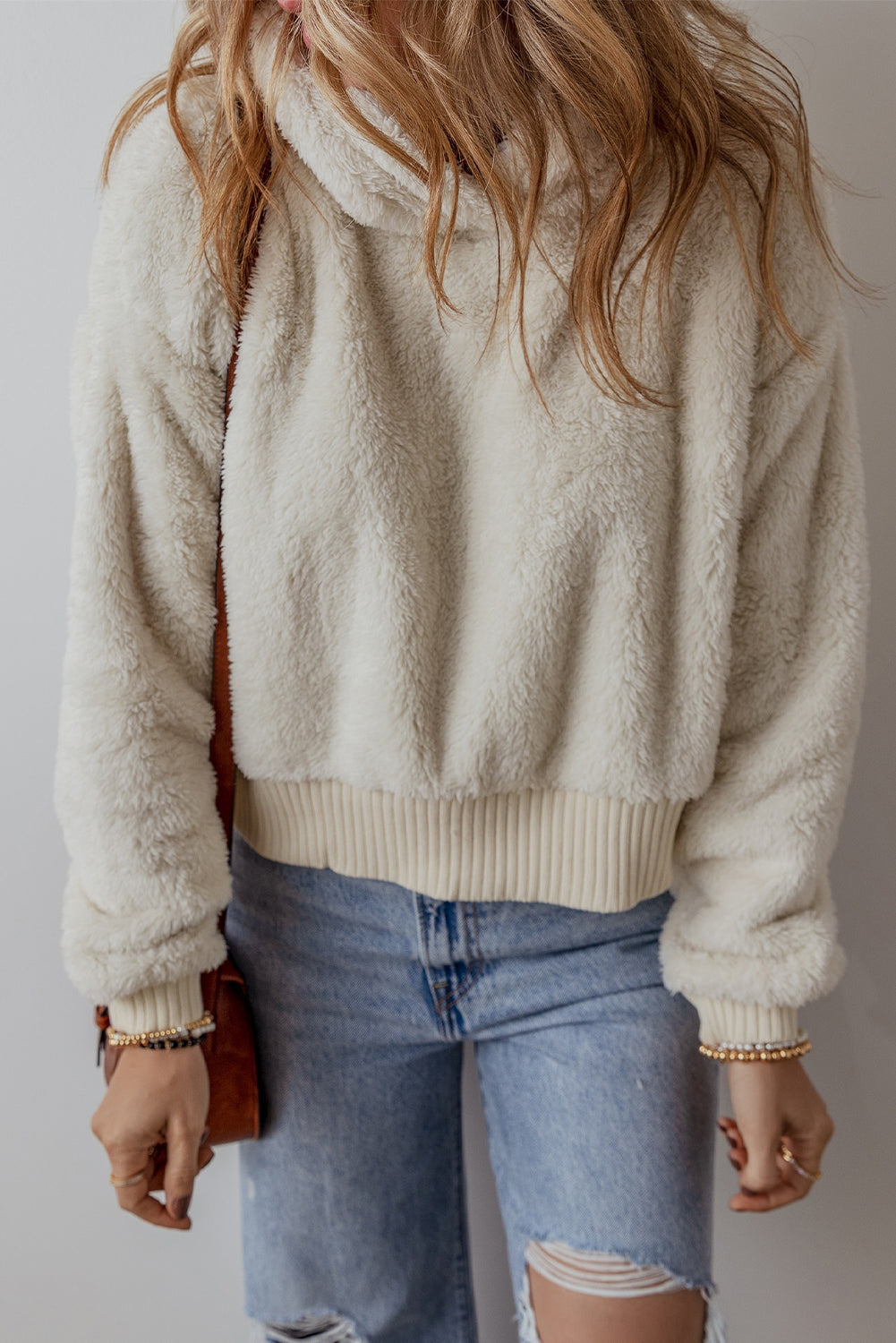 Warm And Fuzzy Ribbed Edge Plush Hoodie