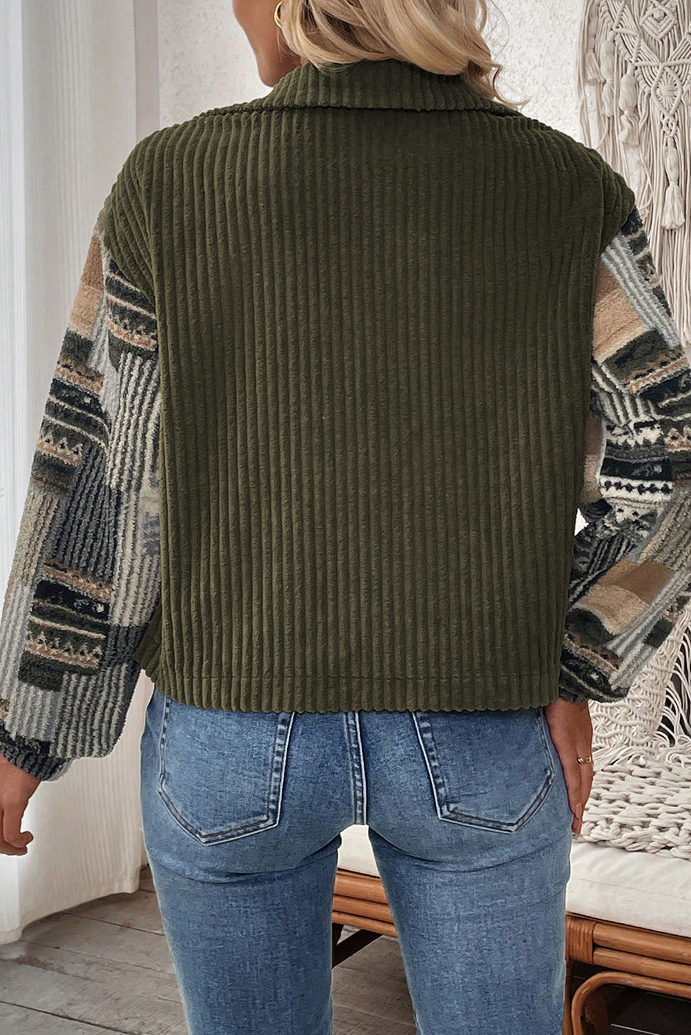 Power Of Plaid Ribbed Jacket