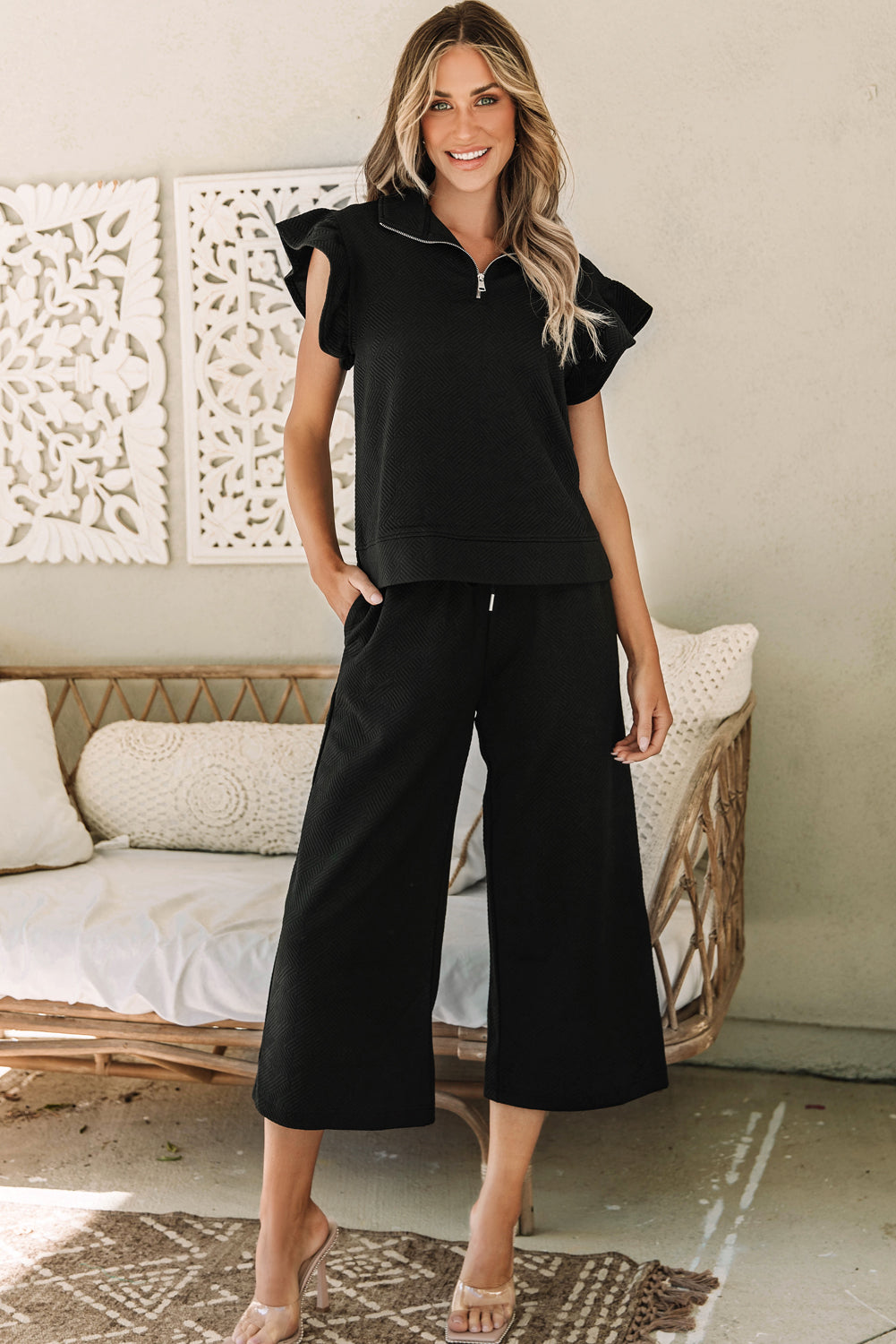 On The Go Glam Top And Pants Set