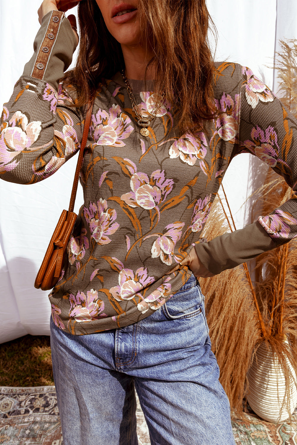 The Floral Edit Waffle Textured Top