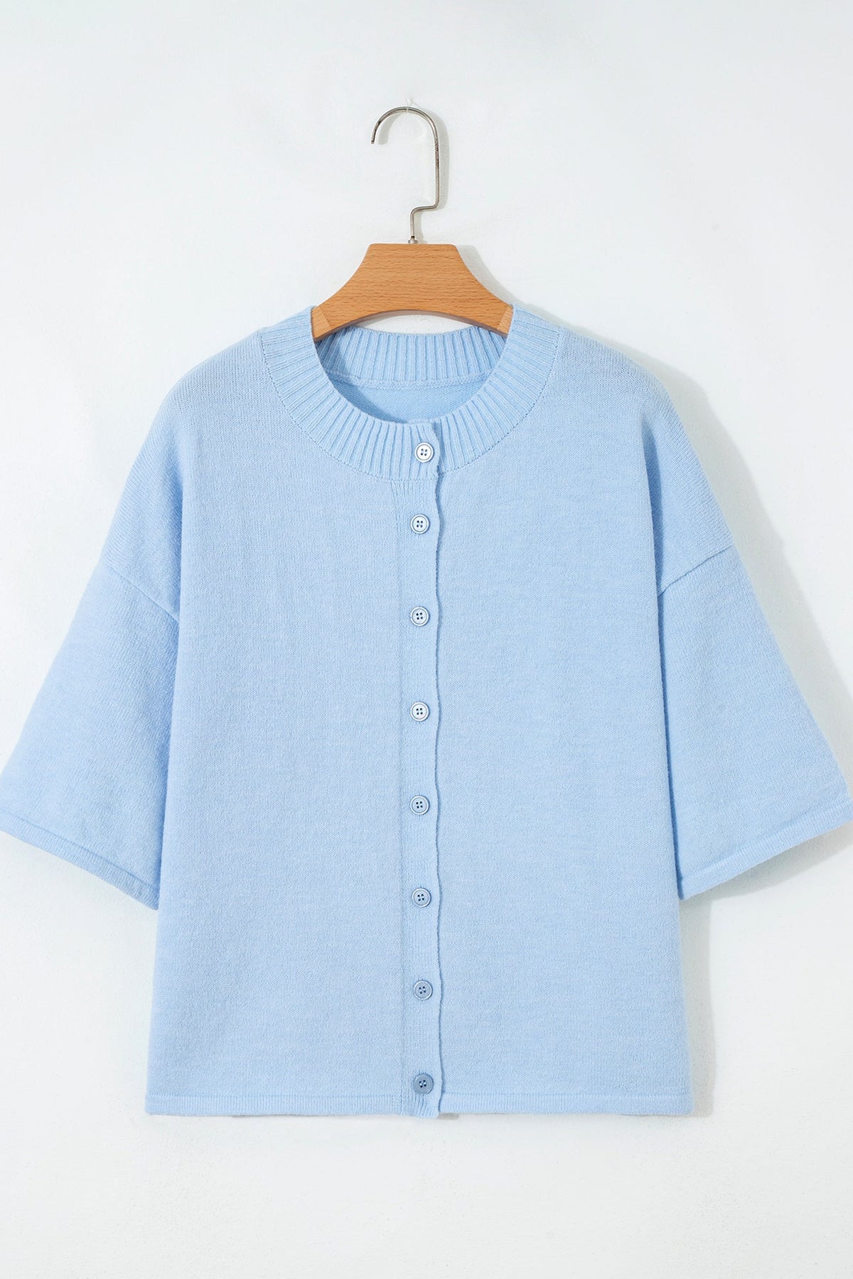 Easy To Style Blue Knit Sweater Cardigan