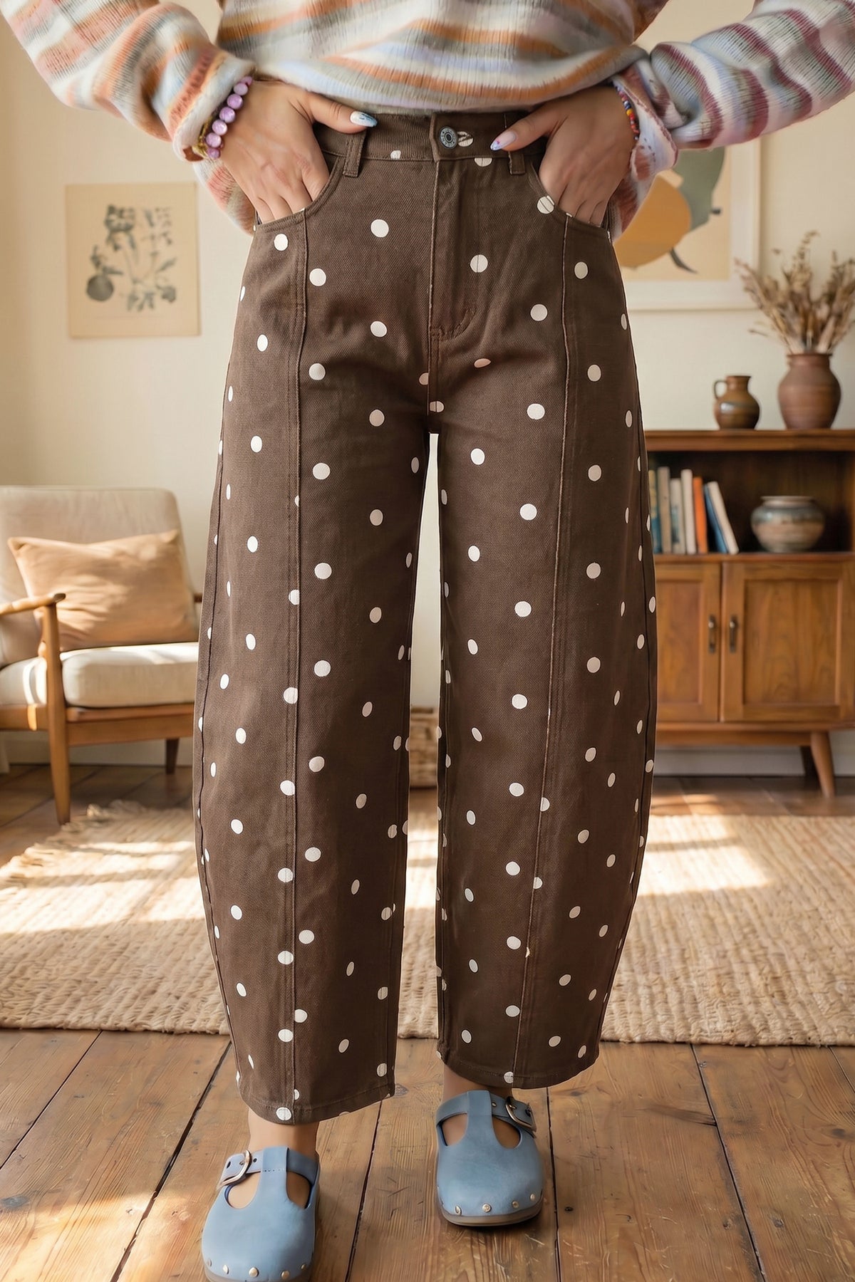 Happy Go Dottie Barrel Jeans (3 Colors)